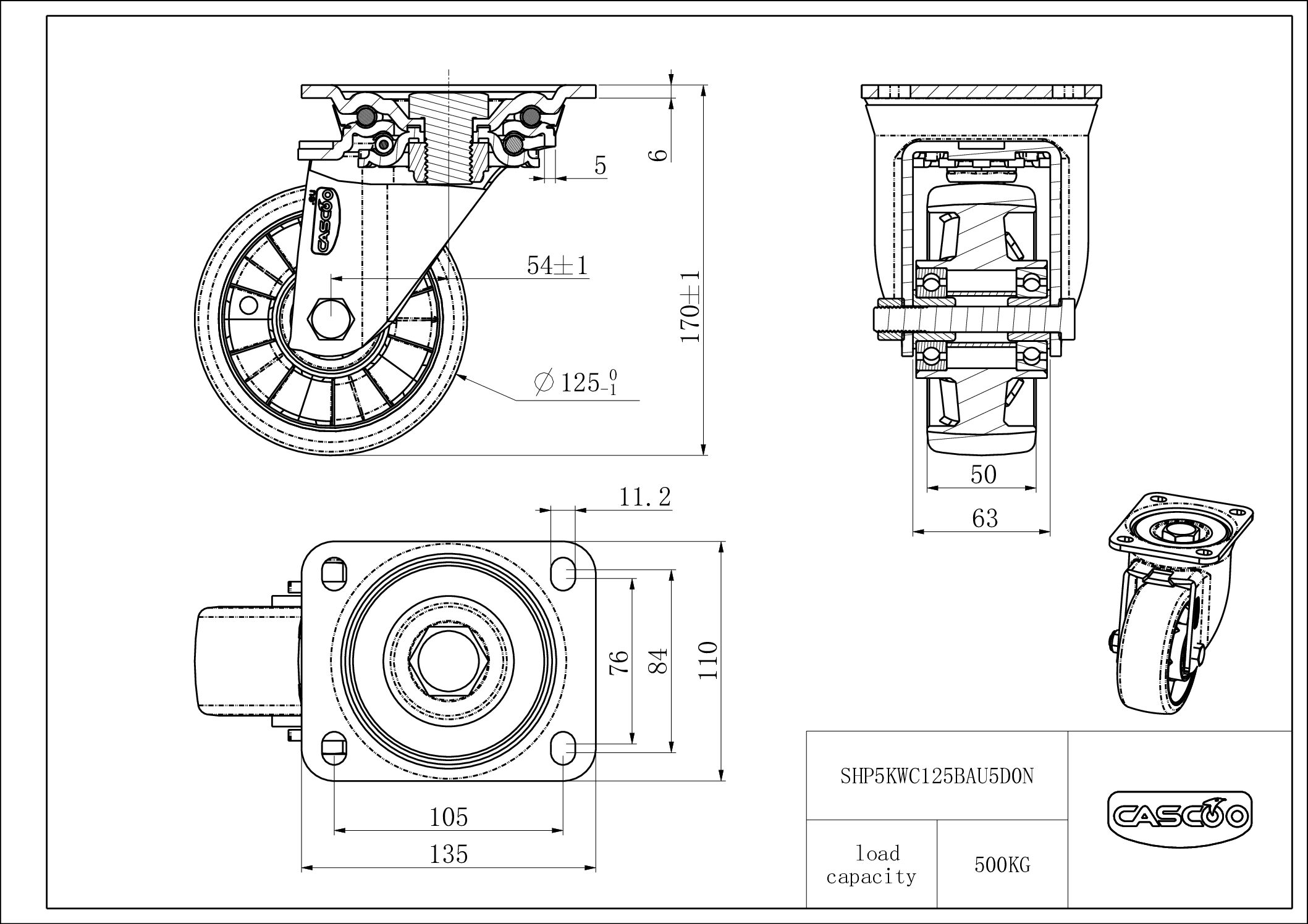 SHP5KWC125BAU5D0N_drawing Rattakomplekt SHP5KWC125BAU5D0N