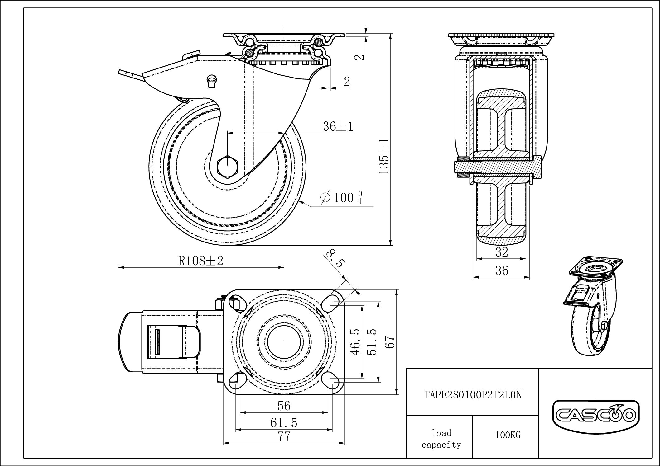Castor TAPE2S0100P2T2L0N
