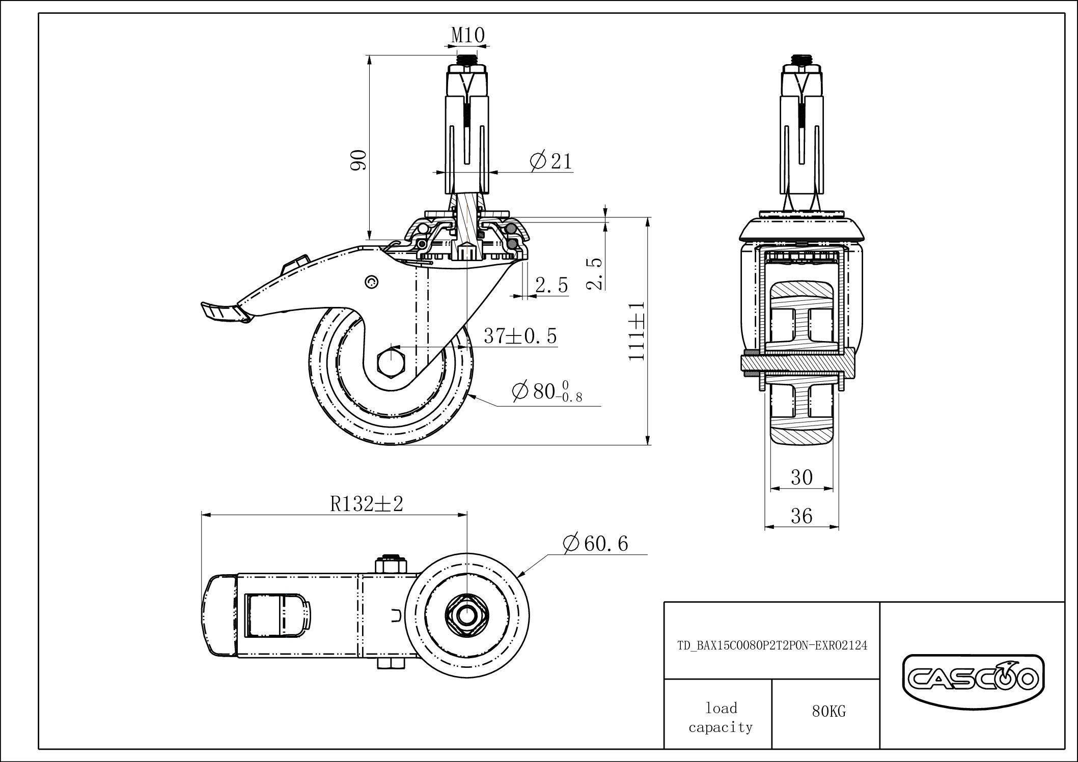TD_BAX15C0080P2T2P0N Rattakomplekt BAX15C0080P2T2P0N