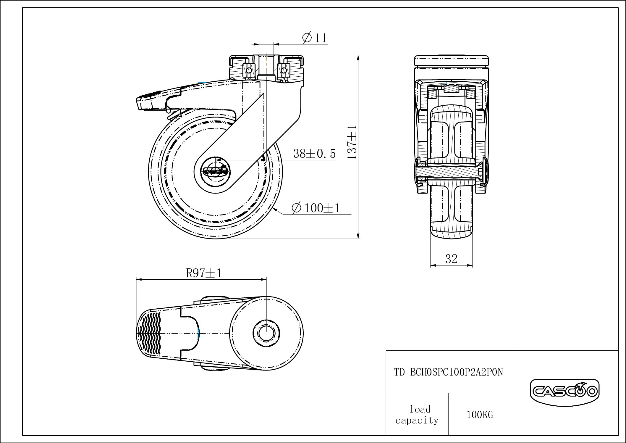 BCH0SPC100P2A2P0N_drawing Castor BCH0SPC100P2A2P0N