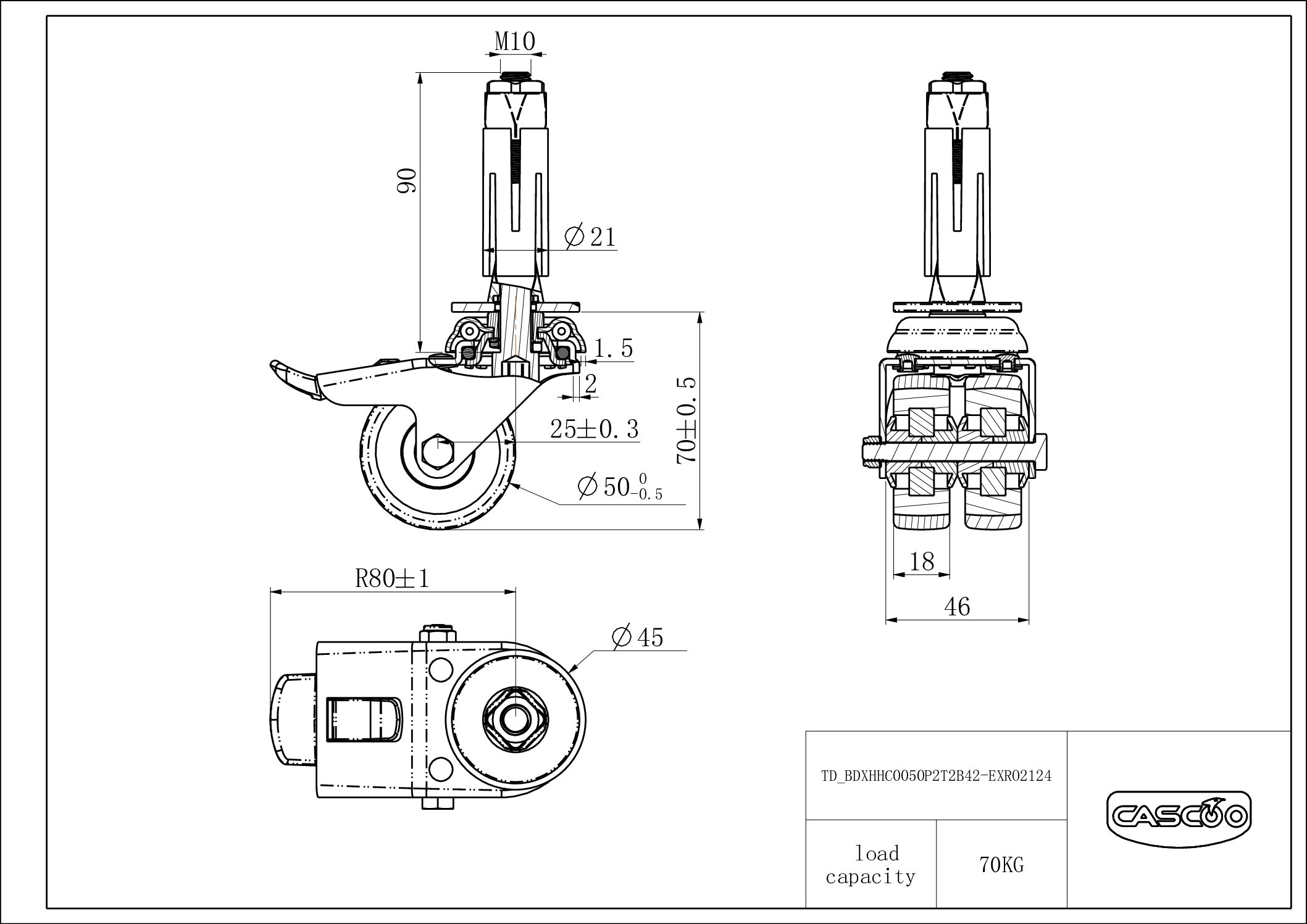 Castor BDXHHC0050P2T2B42