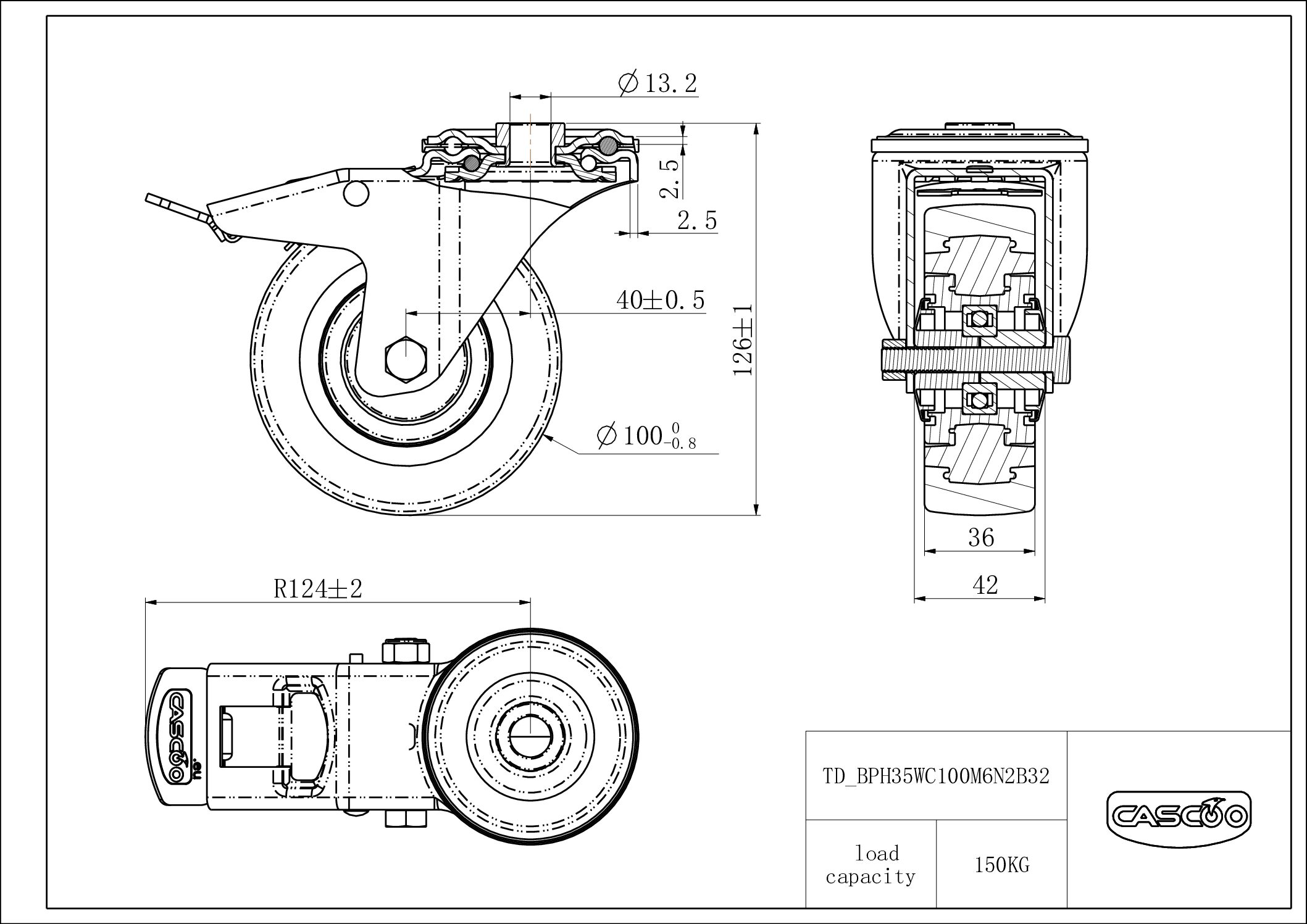 Castor BPH35WC100M6N2B32