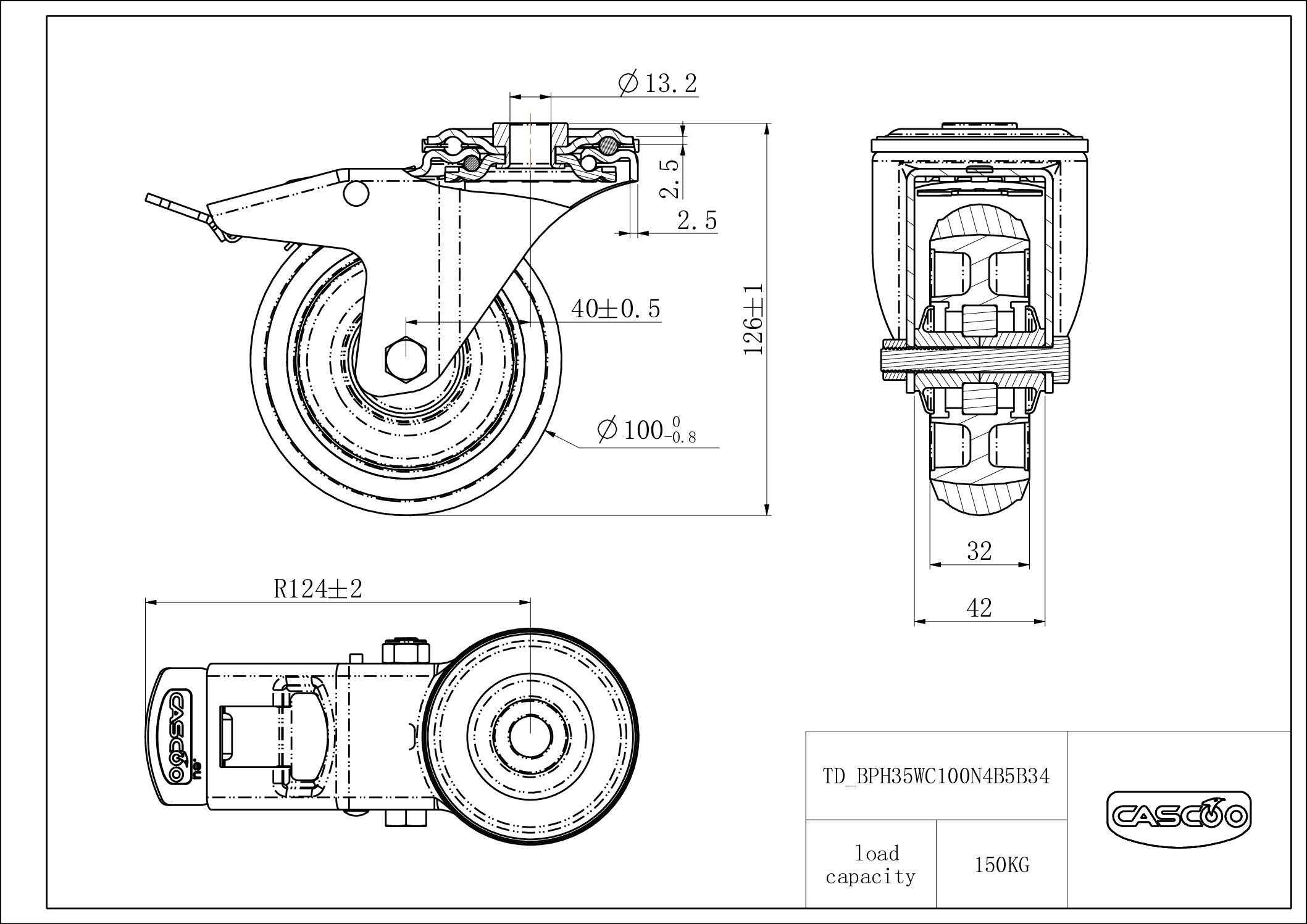 BPH35WC100N4B5B34_drawing Castor BPH35WC100N4B5B34
