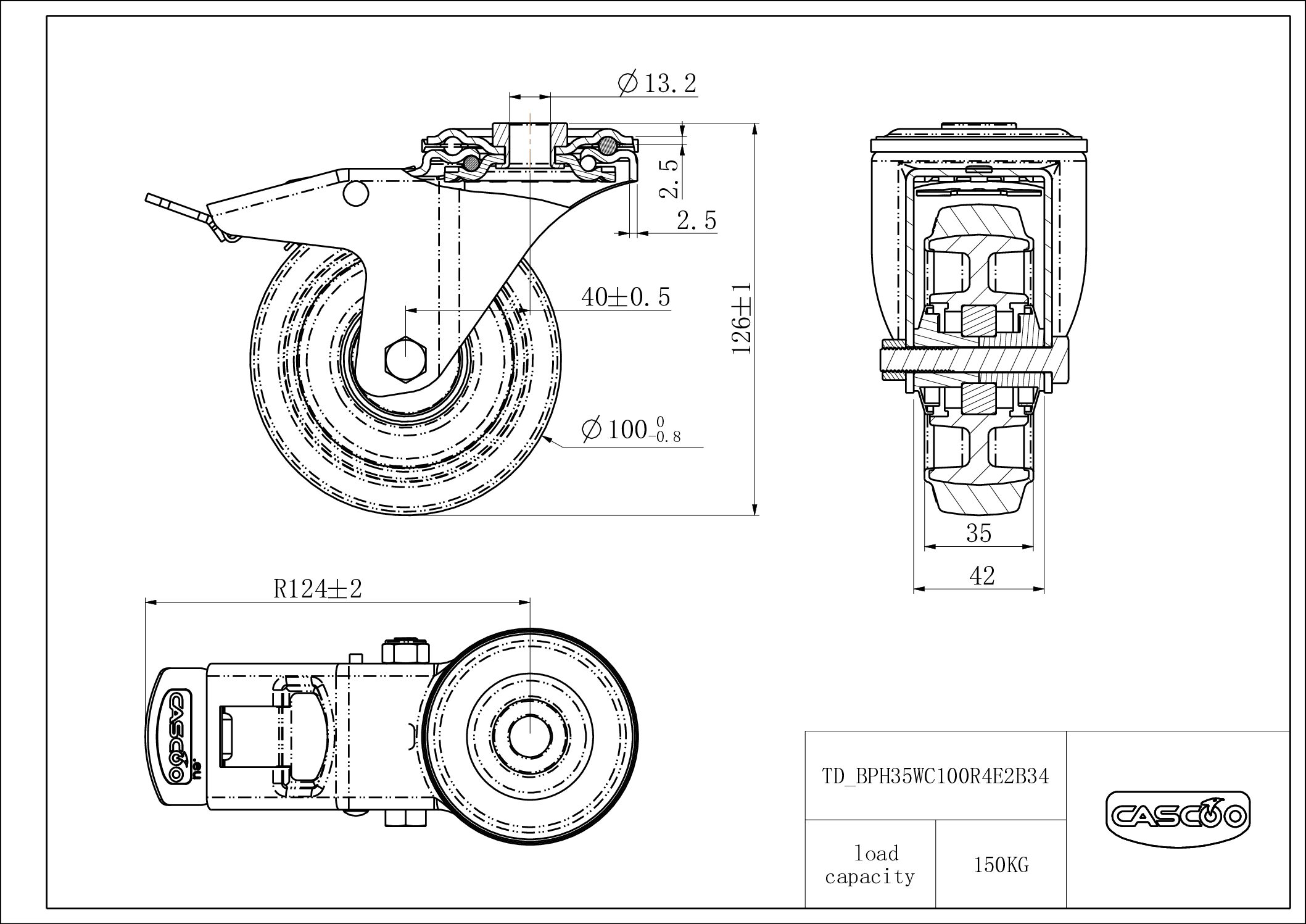 Castor BPH35WC100R4E2B34