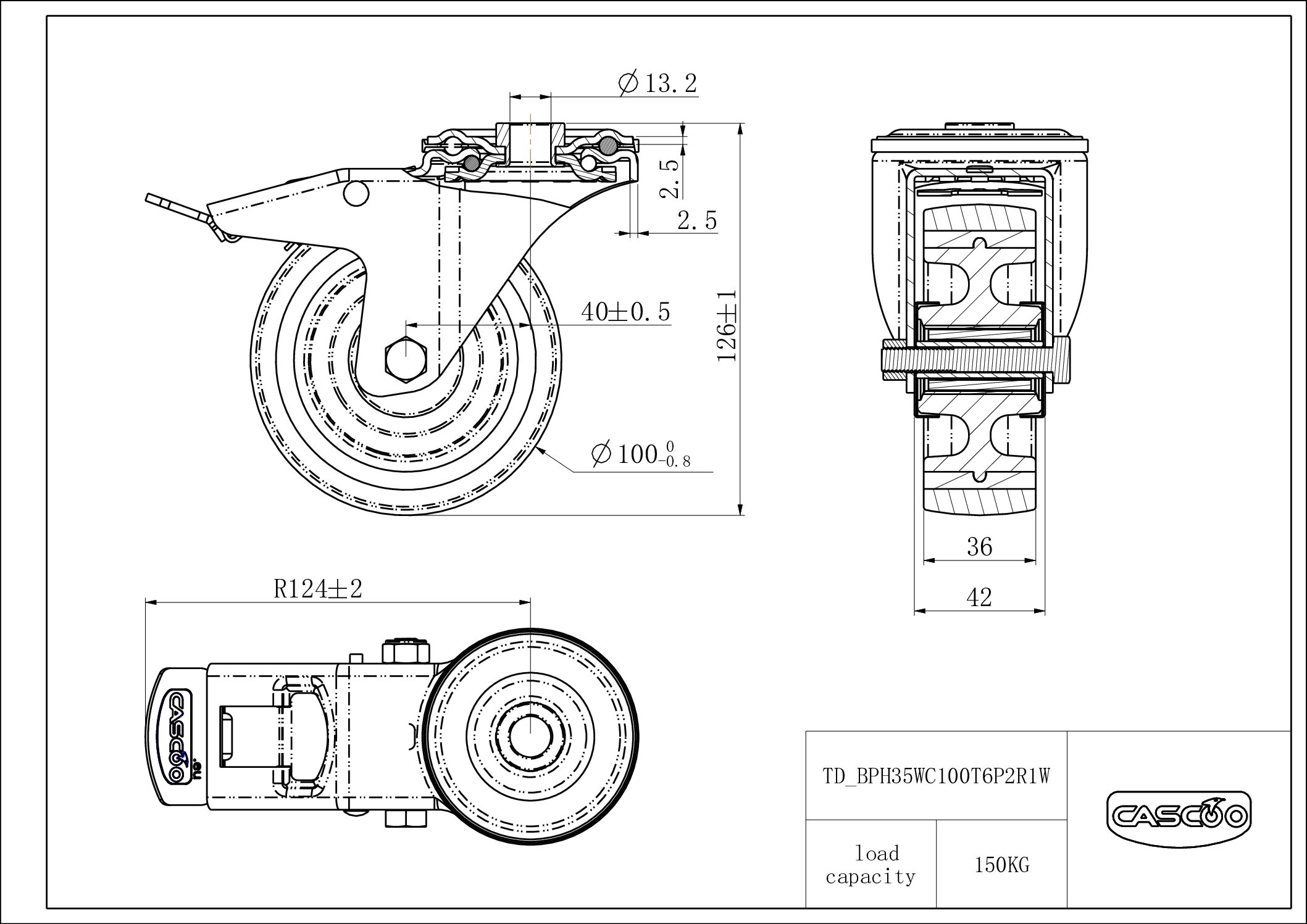 Castor BPH35WC100T6P2R1W