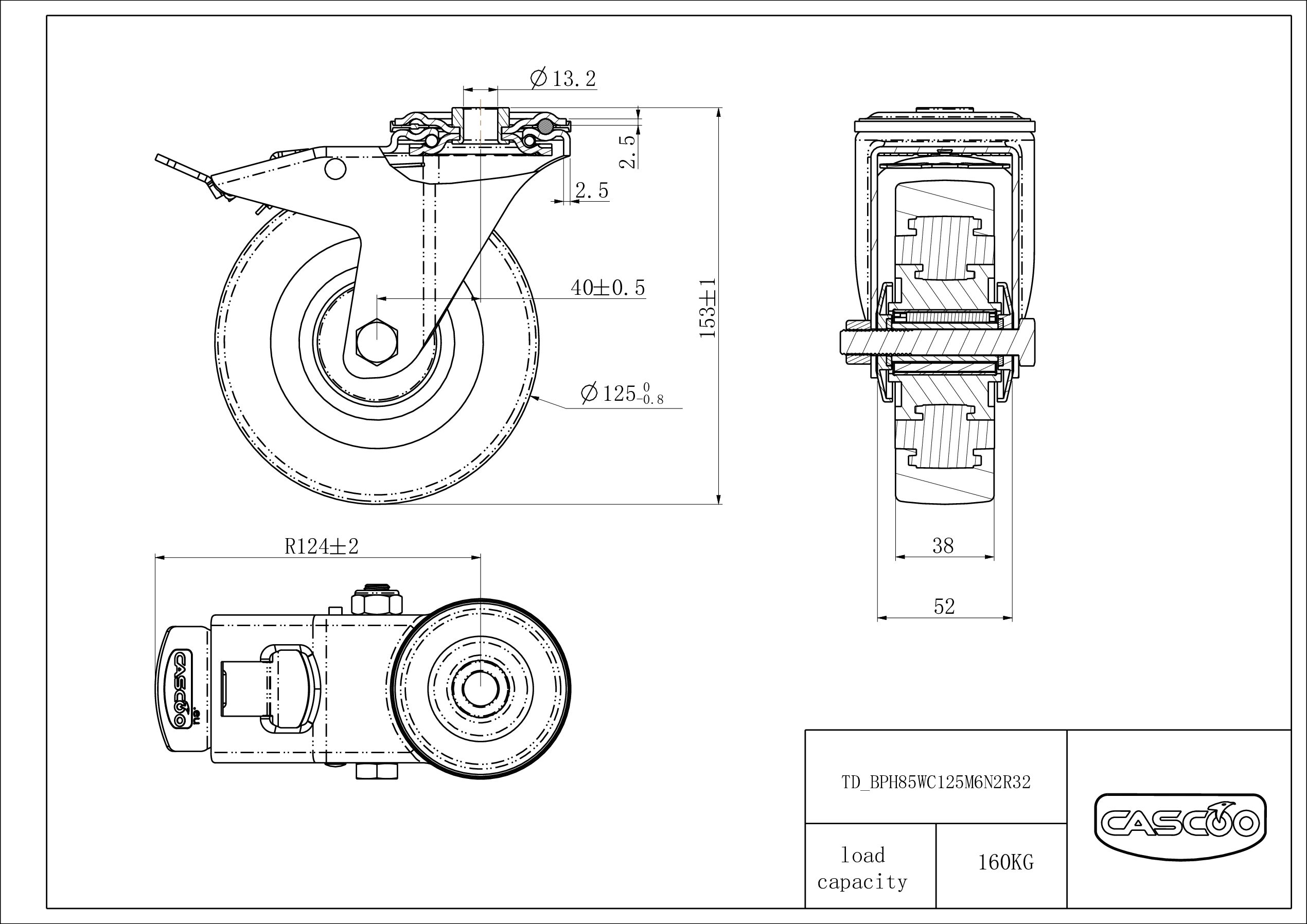 Castor BPH85WC125M6N2R32