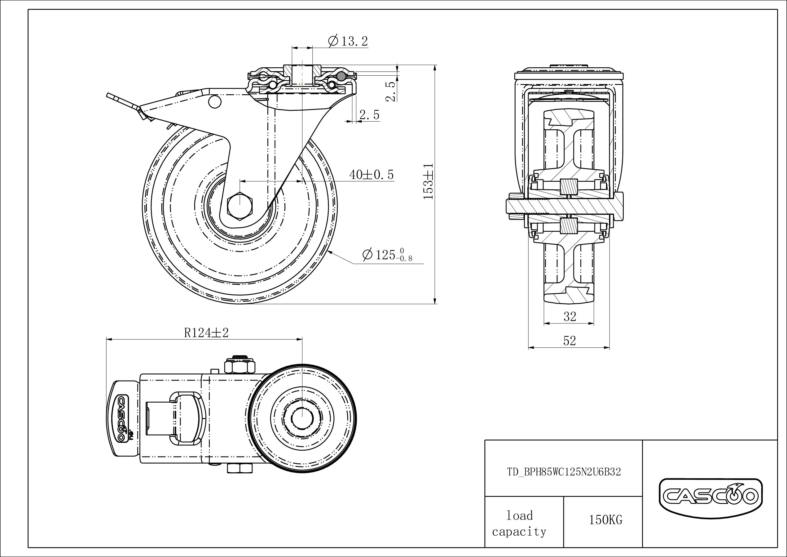 Castor BPH85WC125N2U6B32