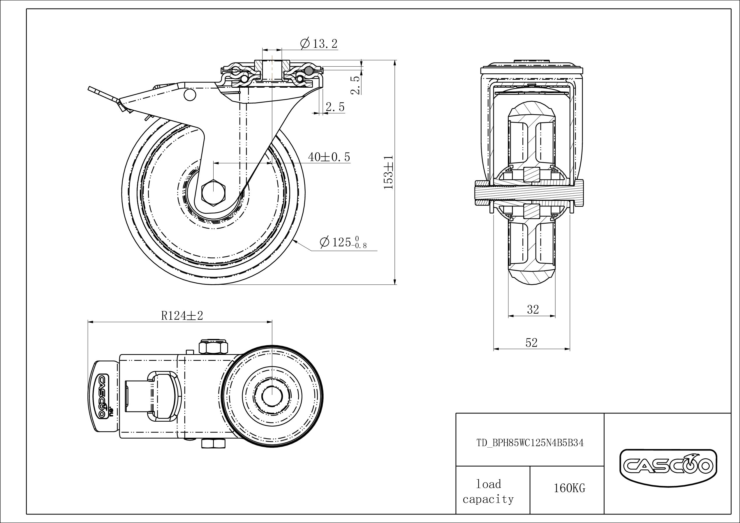 BPH85WC125N4B5B34_drawing Castor BPH85WC125N4B5B34