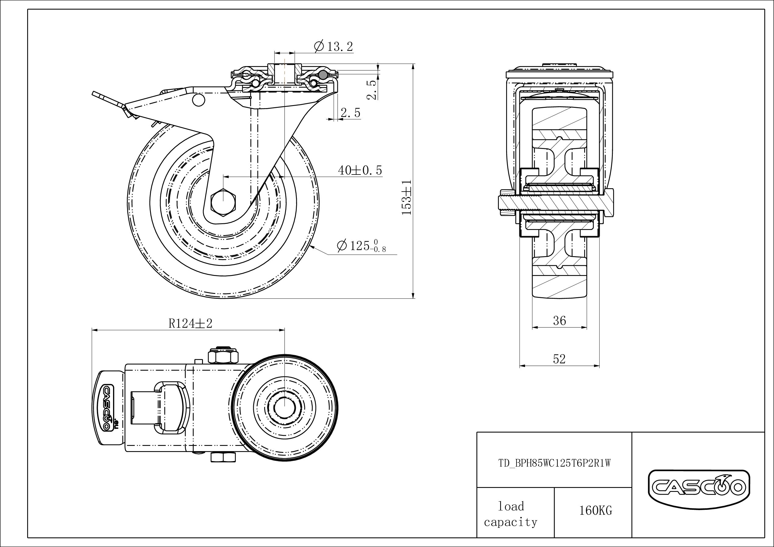 Pyörä BPH85WC125T6P2R1W