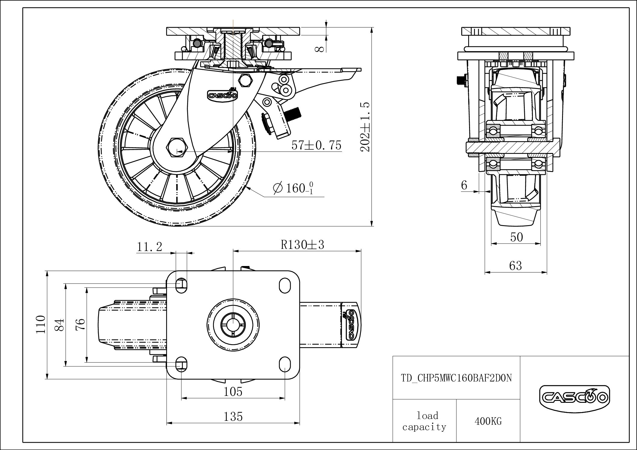 CHP5MWC160BAF2D0N_drawing Pyörä CHP5MWC160BAF2D0N