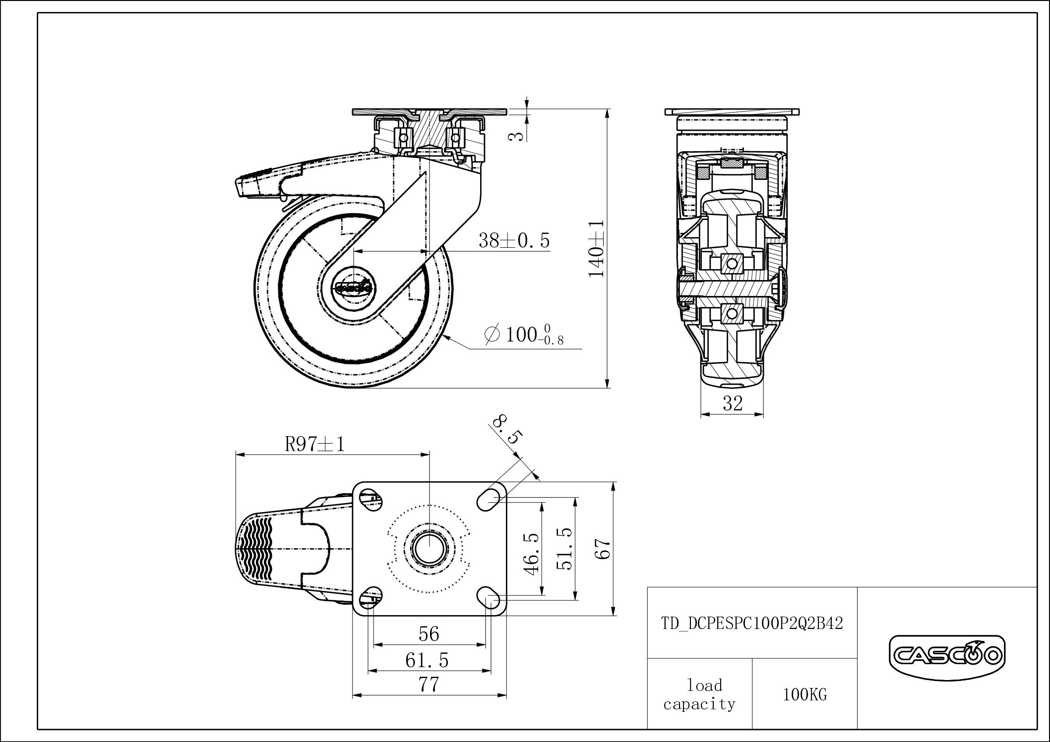 Castor DCPESPC100P2Q2B42