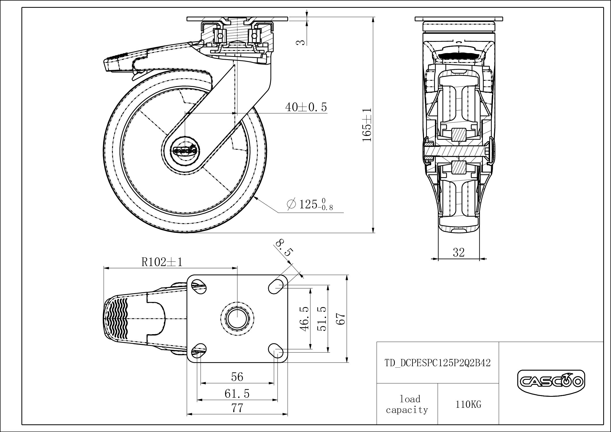 Rattakomplekt DCPESPC125P2Q2B42