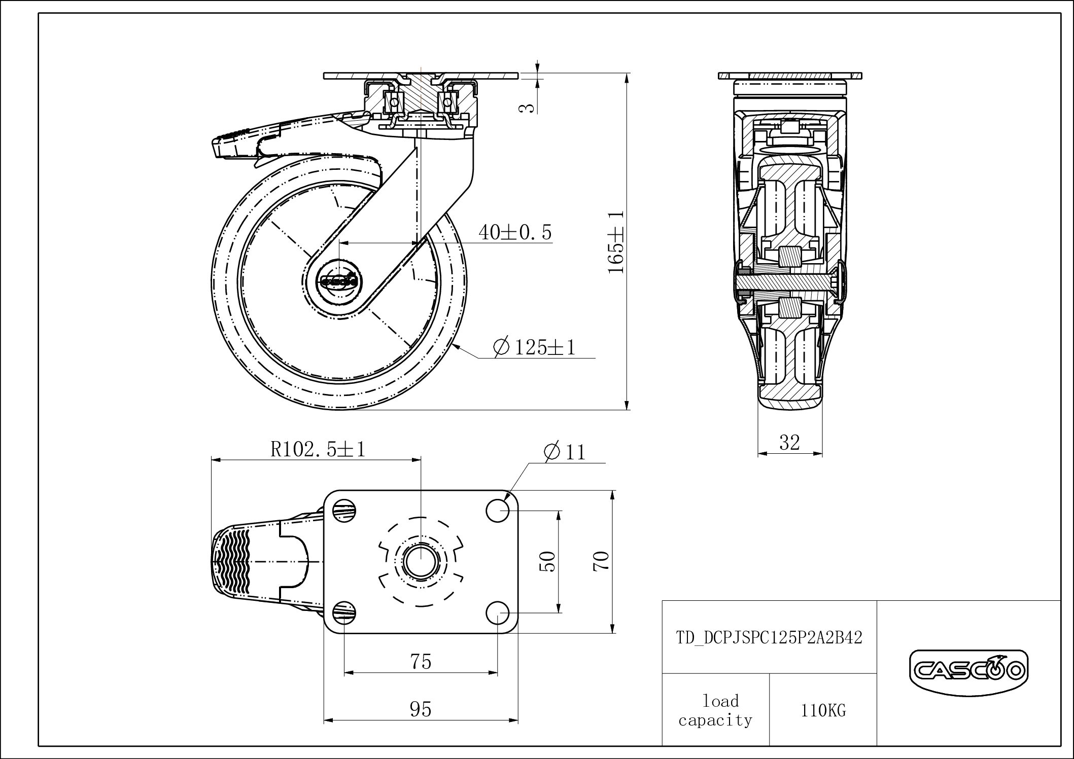 Castor DCPJSPC125P2A2B42