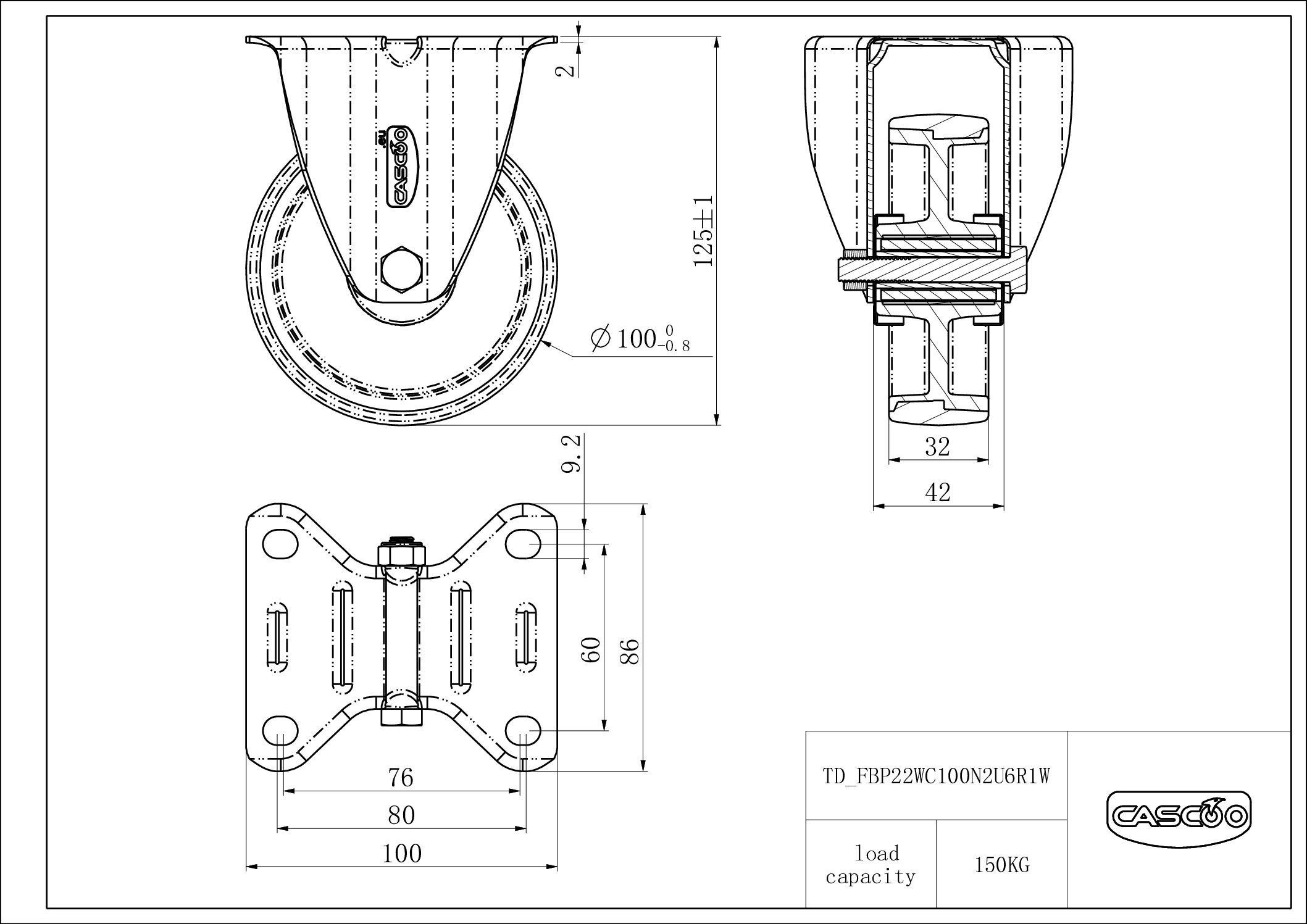 FBP22WC100N2U6R1W_drawing Rattakomplekt FBP22WC100N2U6R1W