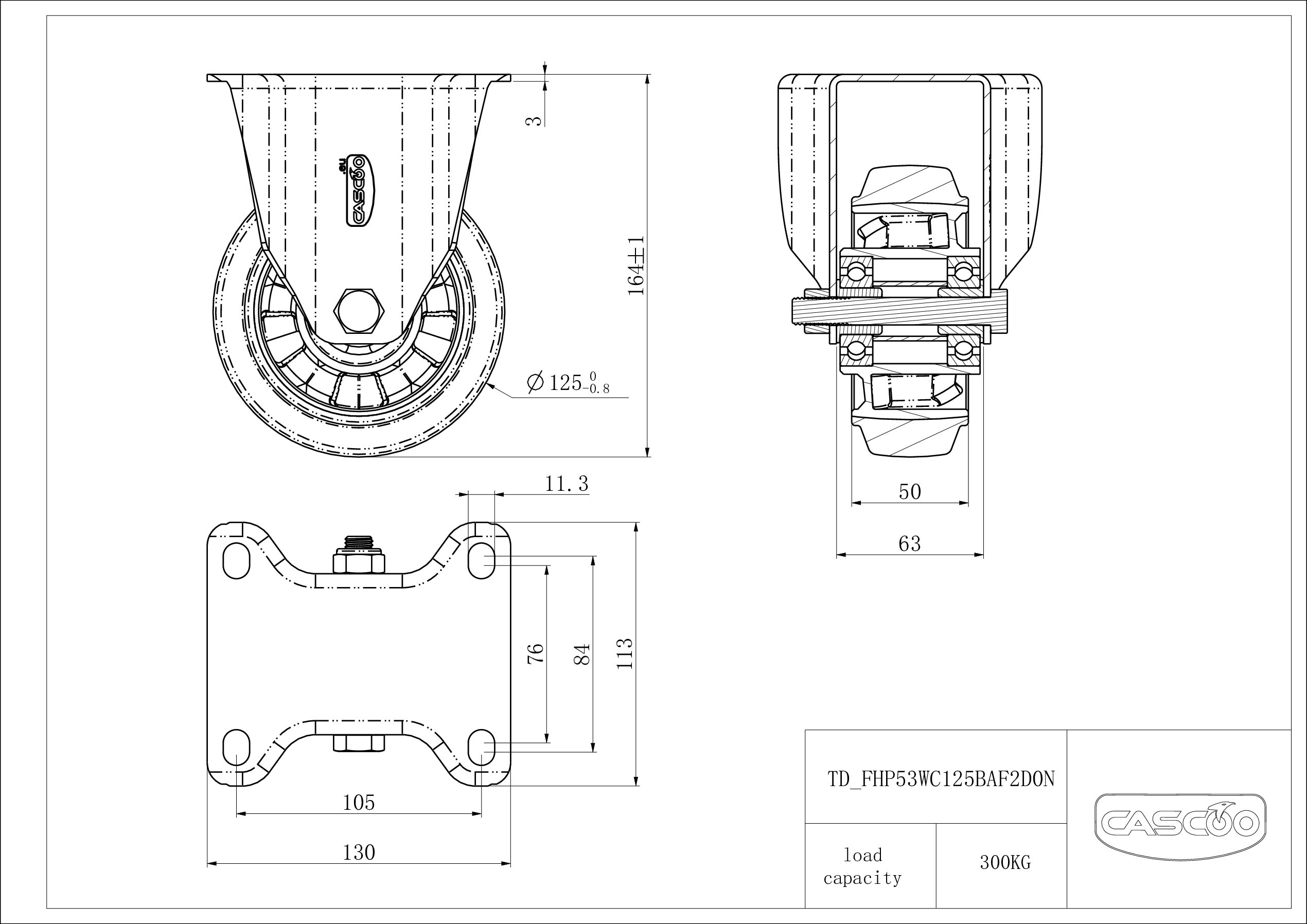 FHP53WC125BAF2D0N_drawing Pyörä FHP53WC125BAF2D0N
