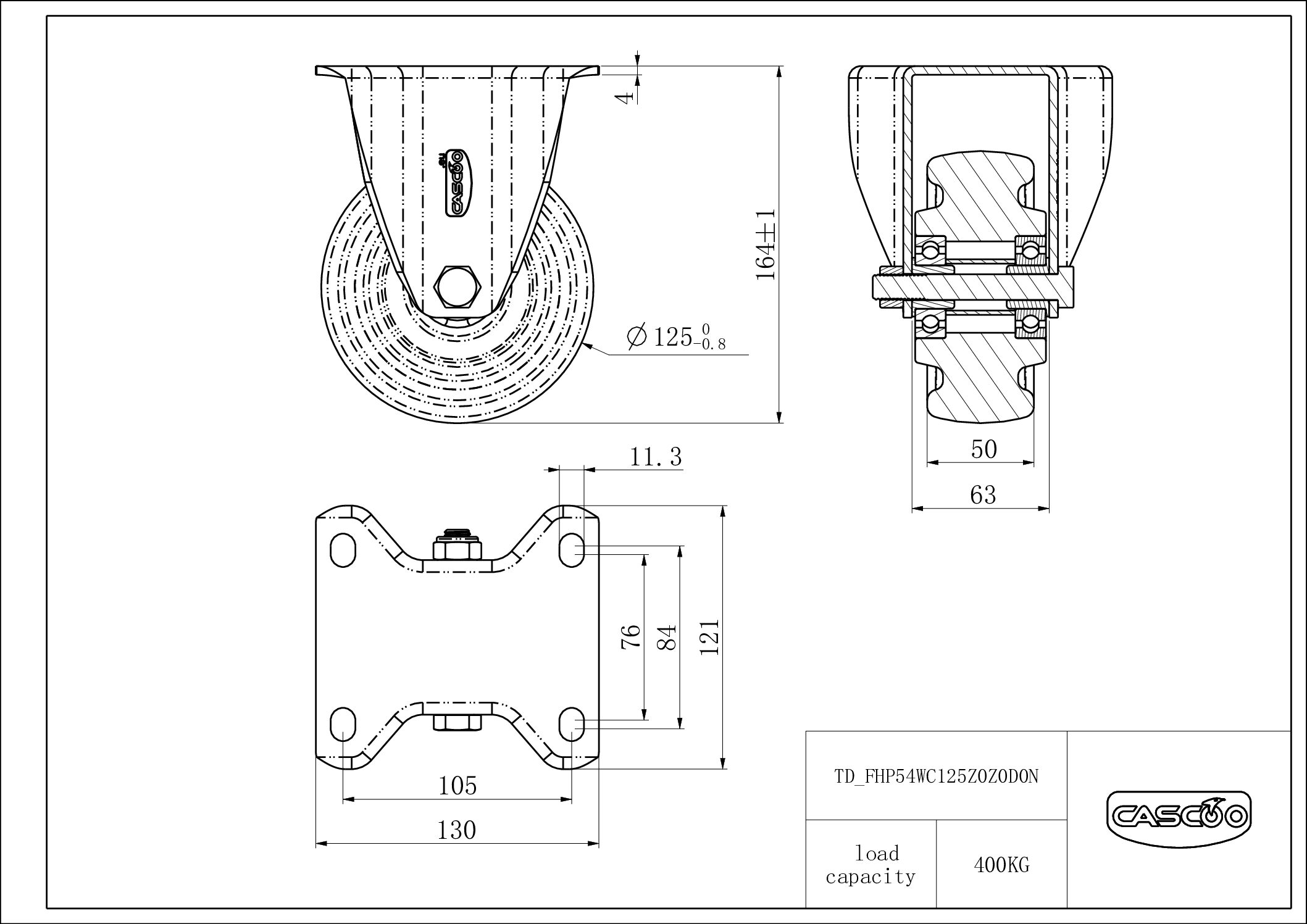 FHP54WC125Z0Z0D0N_drawing Castor FHP54WC125Z0Z0D0N