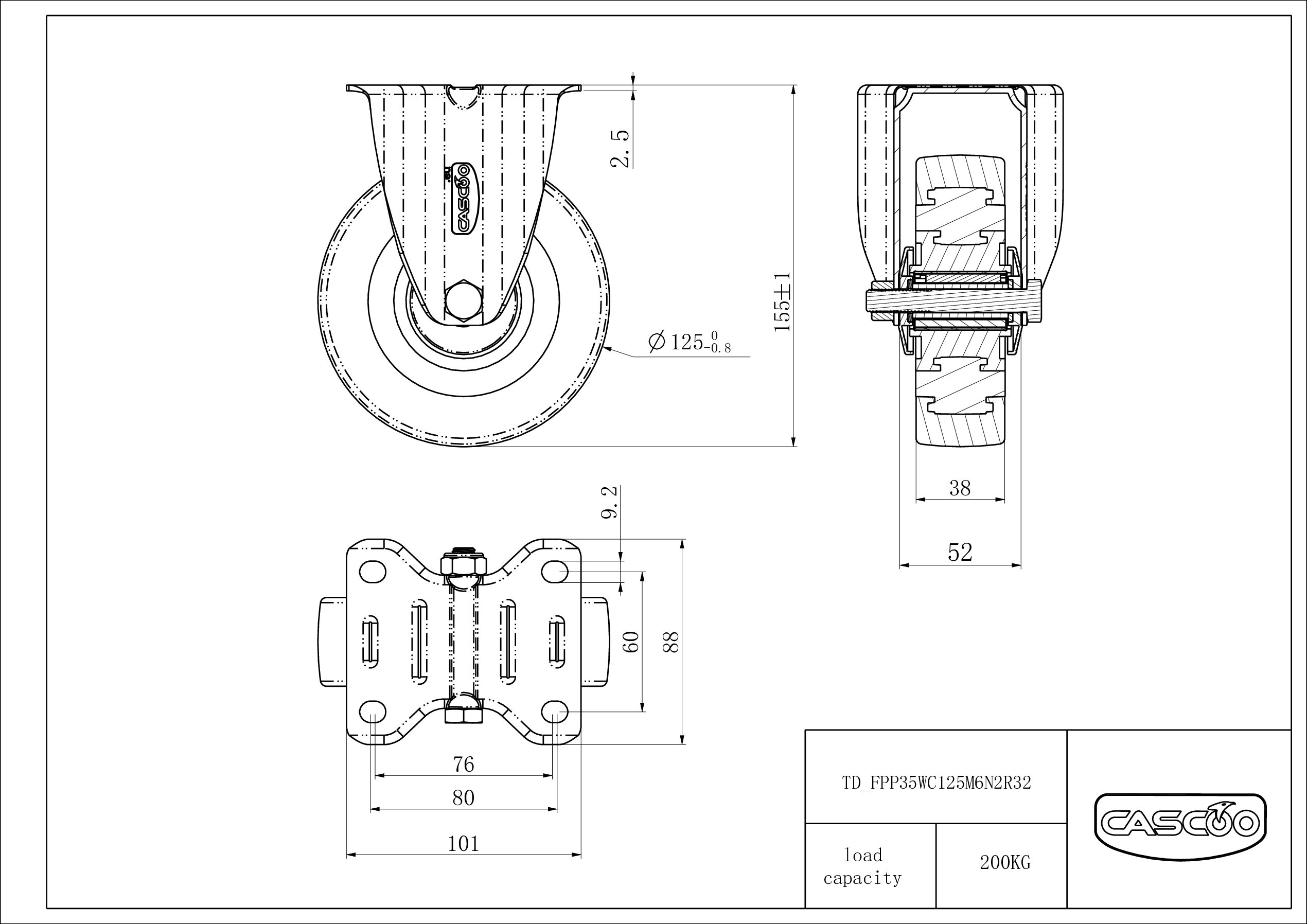 Castor FPP35WC125M6N2R32