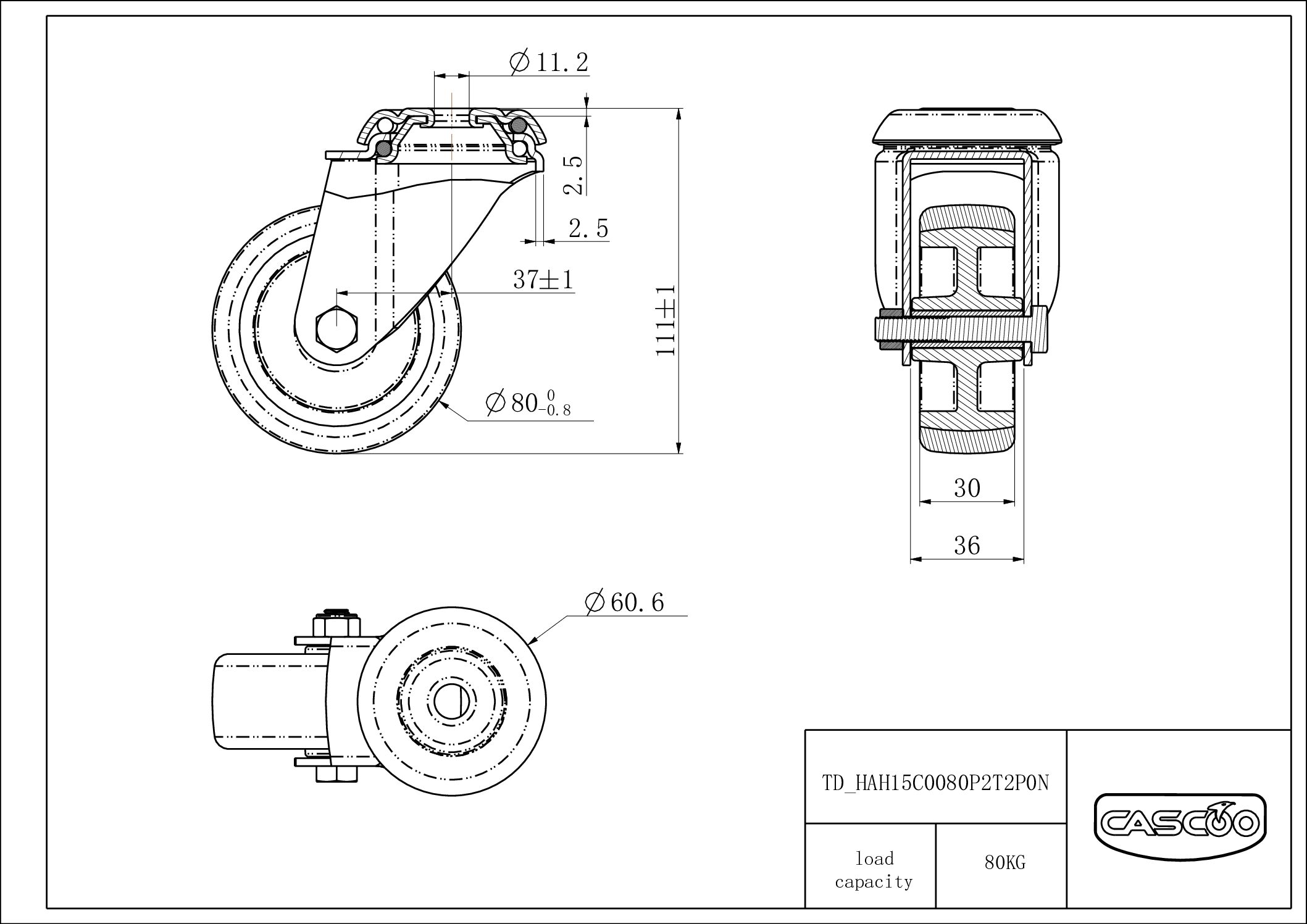 TD_HAH15C0080P2T2P0N Rattakomplekt HAH15C0080P2T2P0N