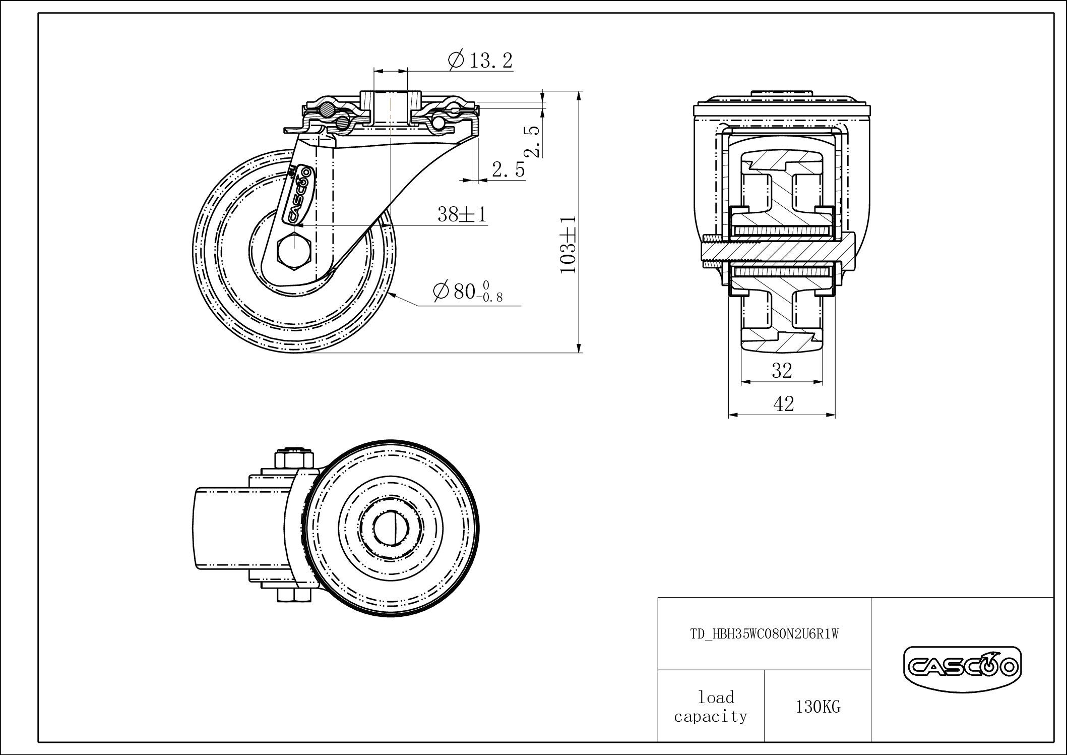 Rattakomplekt HBH35WC080N2U6R1W