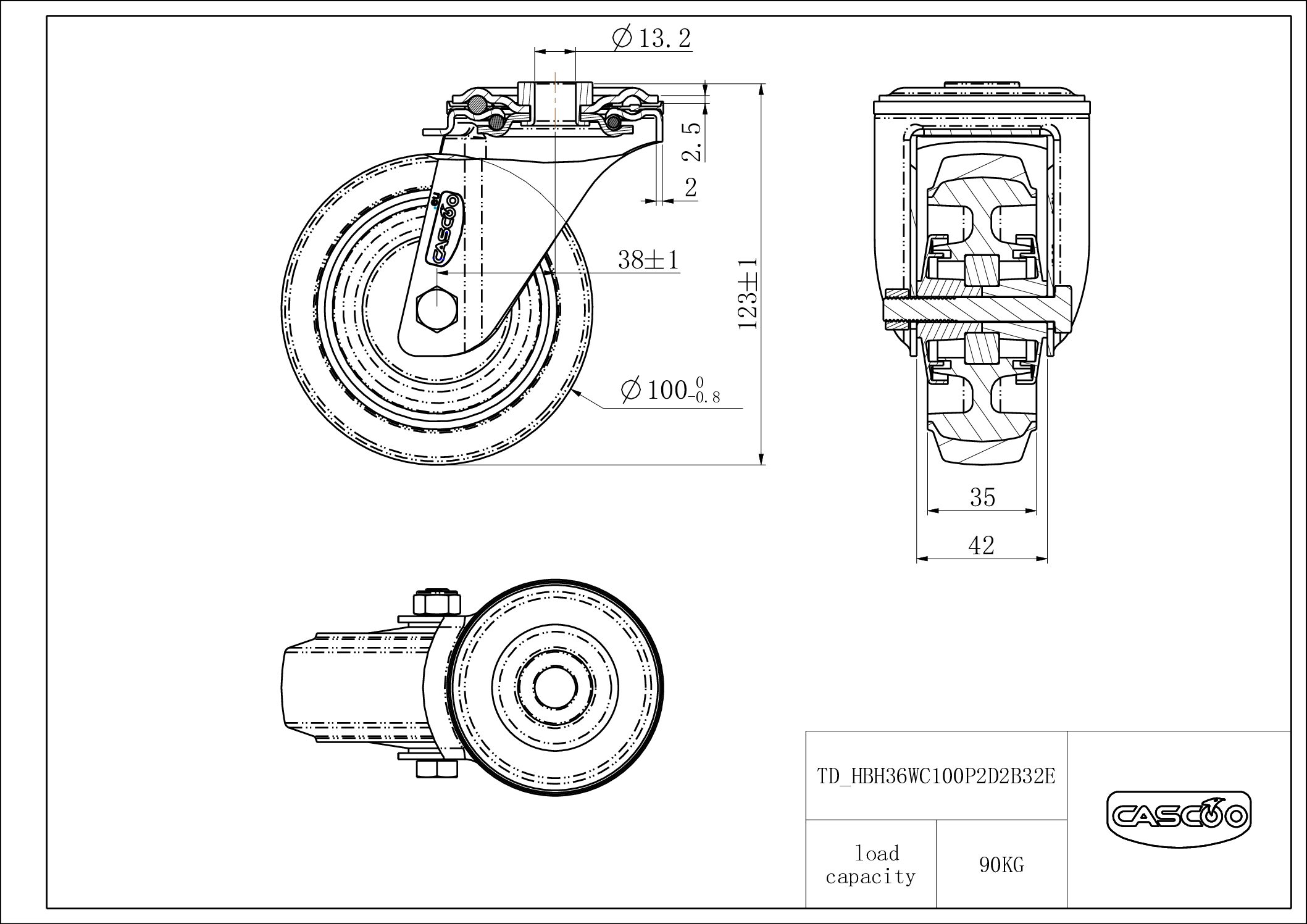 Castor HBH36WC100P2D2B32E