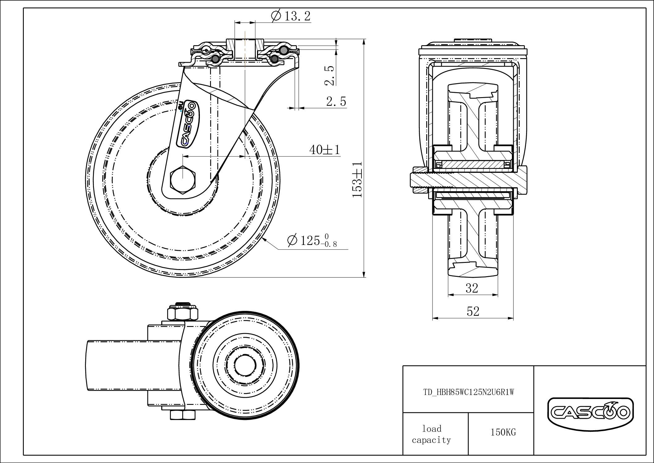 Rattakomplekt HBH85WC125N2U6R1W