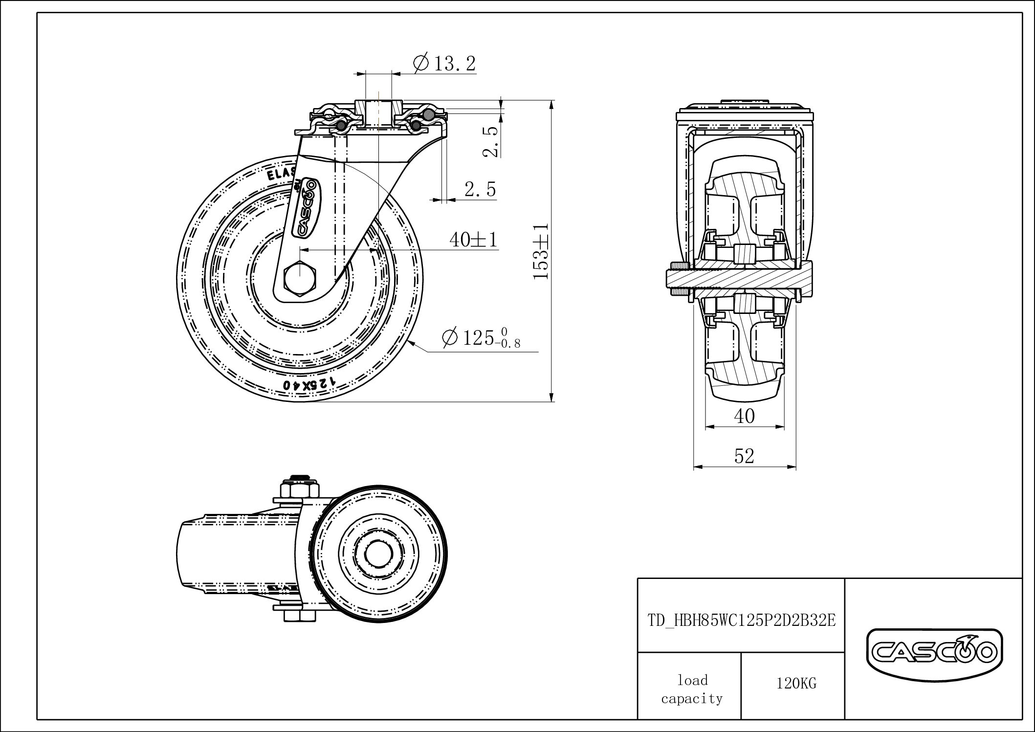 HBH85WC125P2D2B32E_drawing Castor HBH85WC125P2D2B32E
