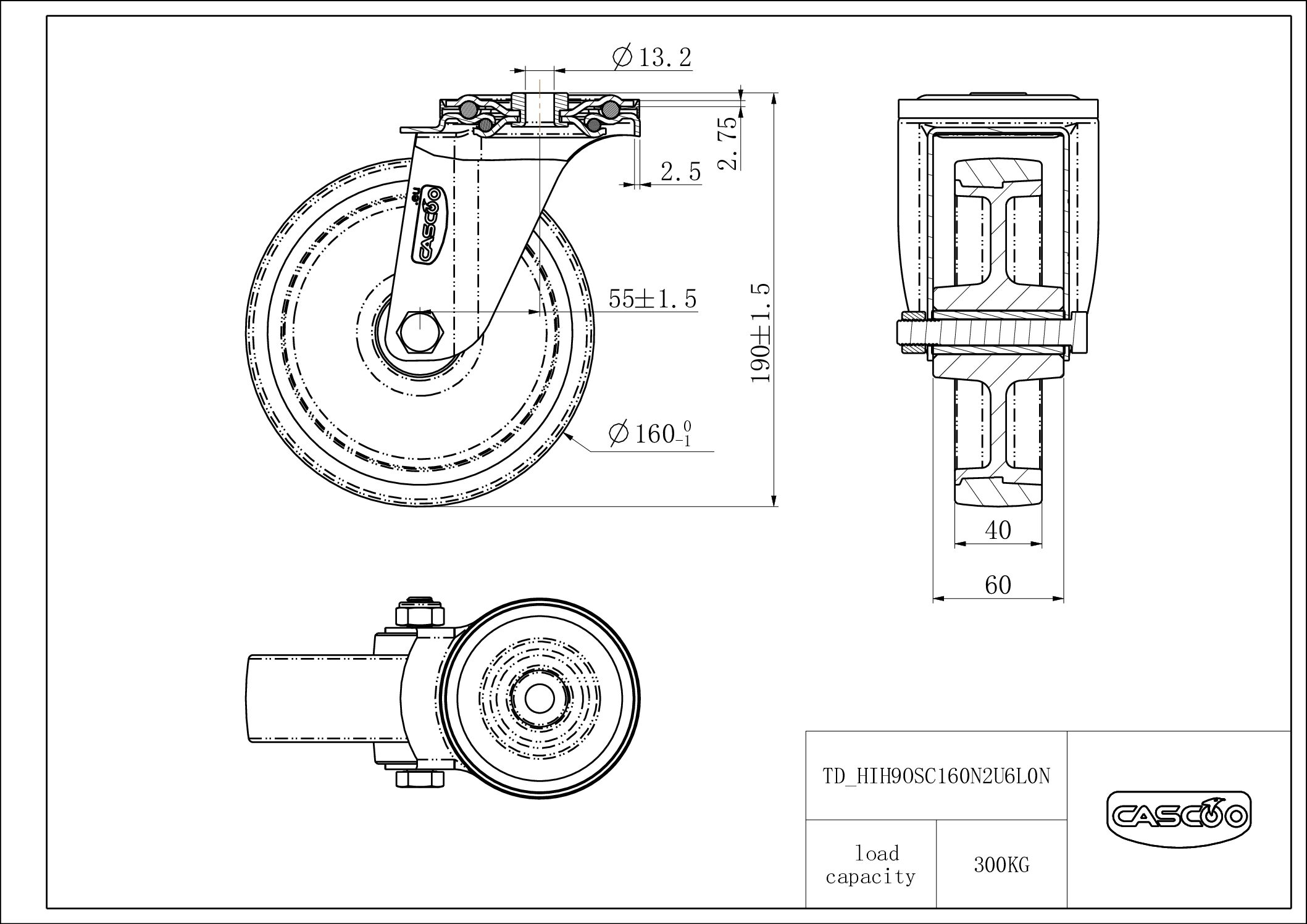 HIH9OSC160N2U6L0N_drawing Castor HIH9OSC160N2U6L0N