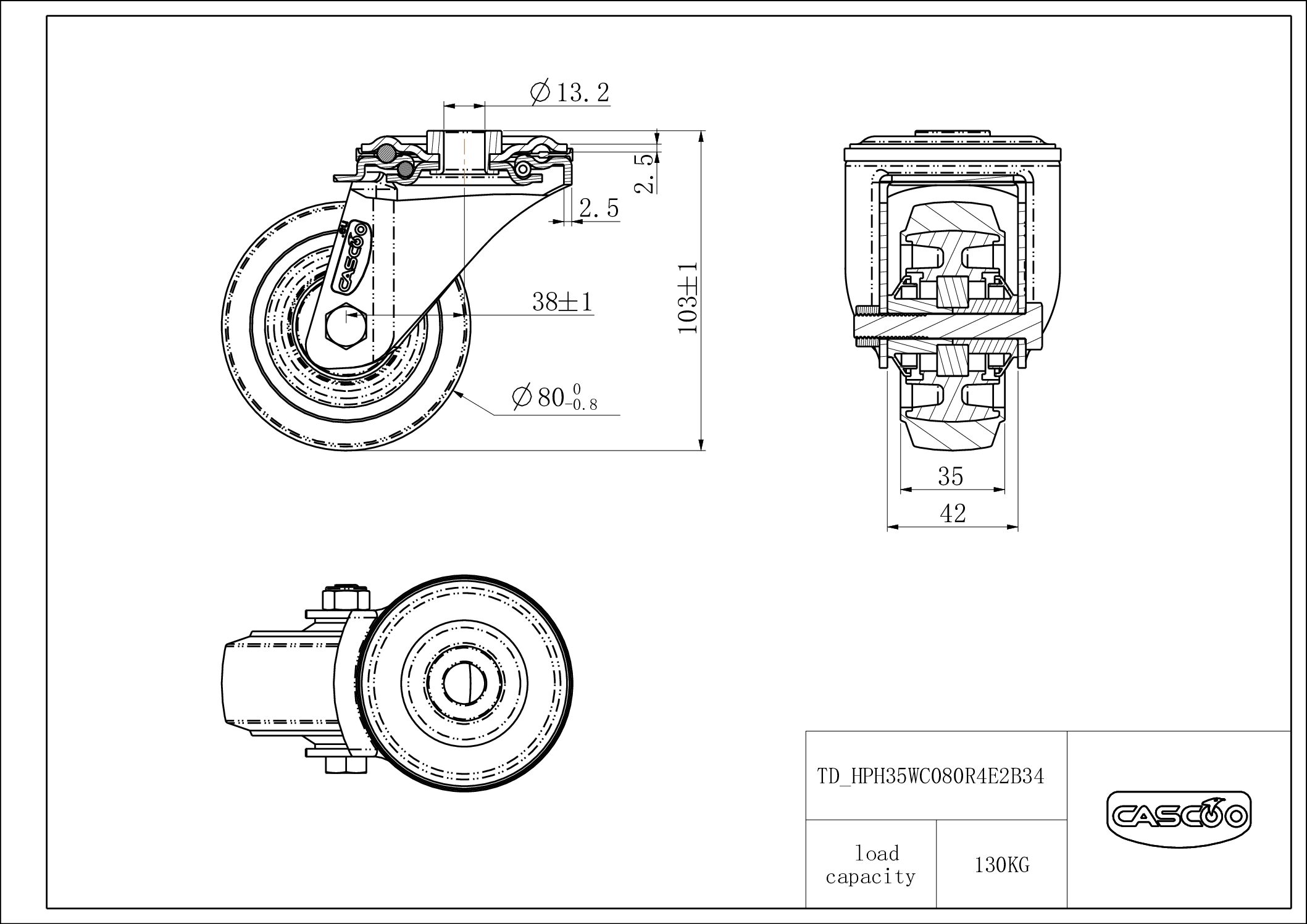 Rattakomplekt HPH35WC080R4E2B34