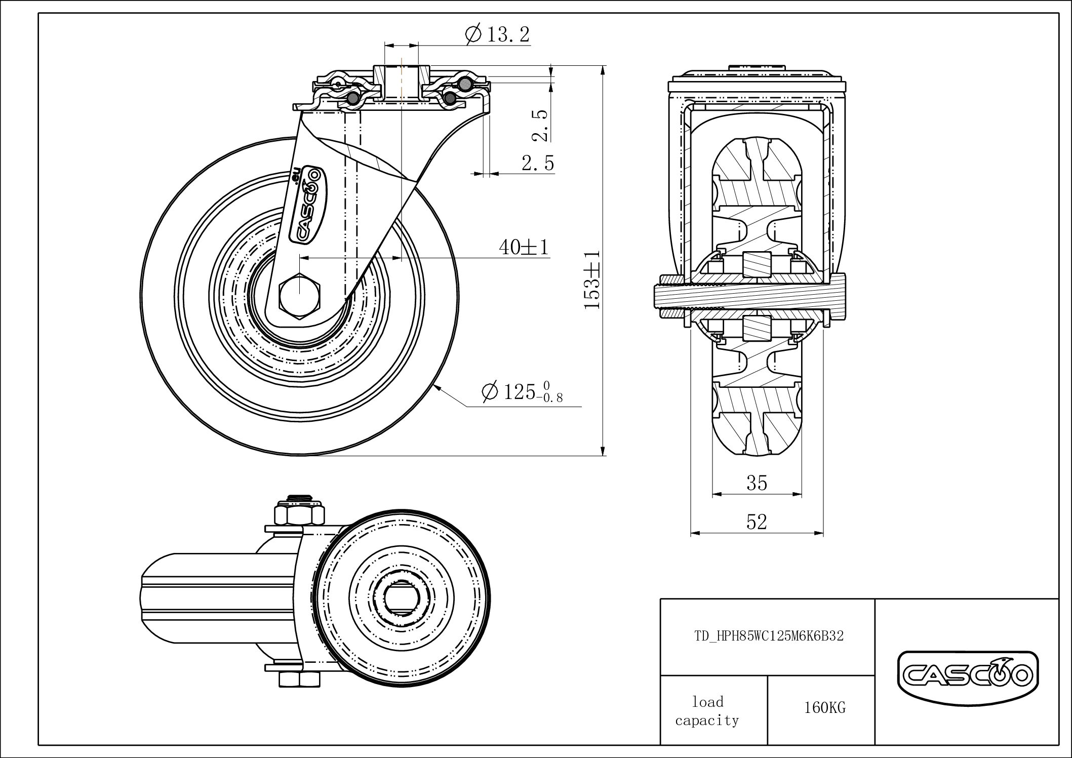 Rattakomplekt HPH85WC125M6K6B32