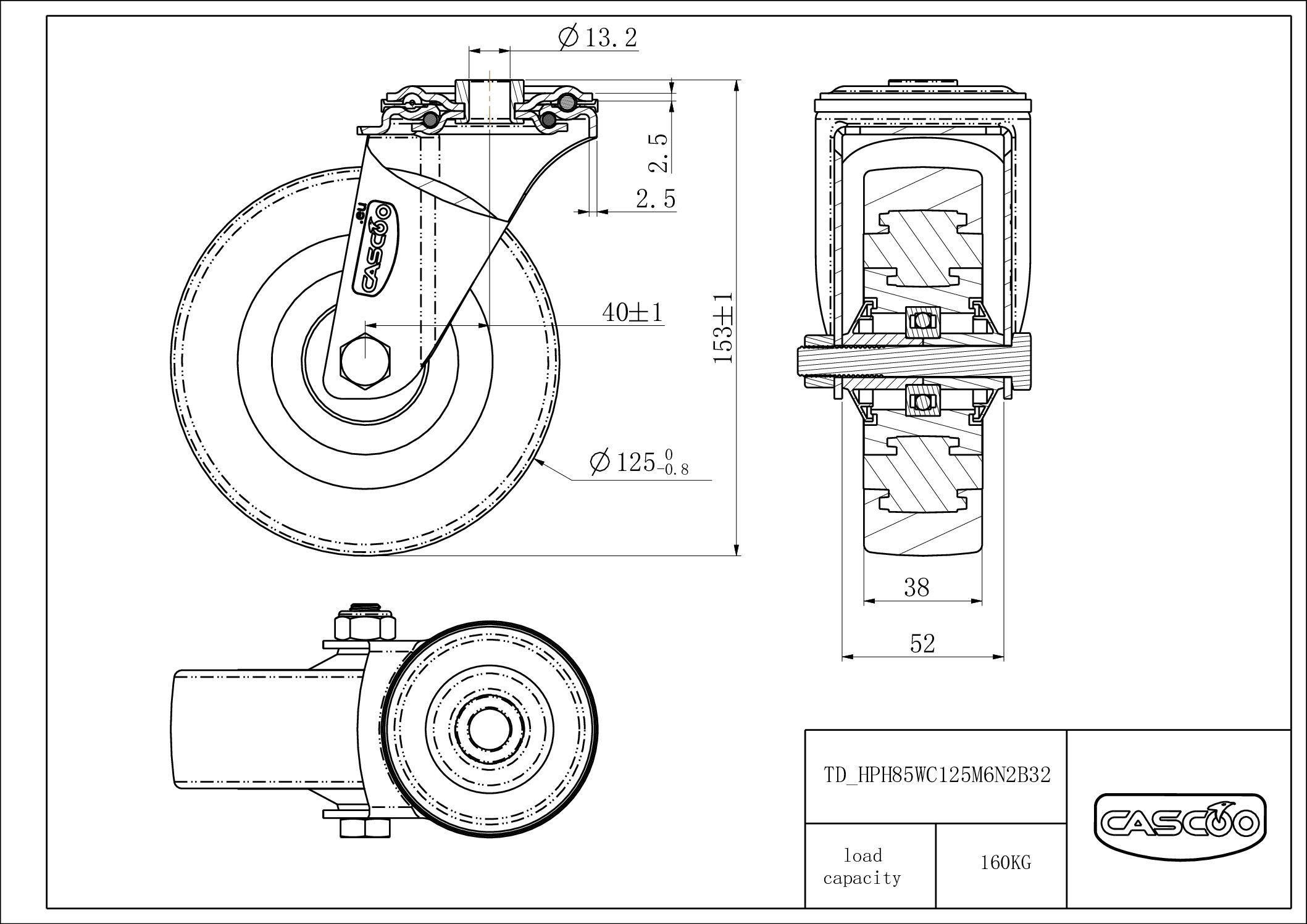Castor HPH85WC125M6N2B32