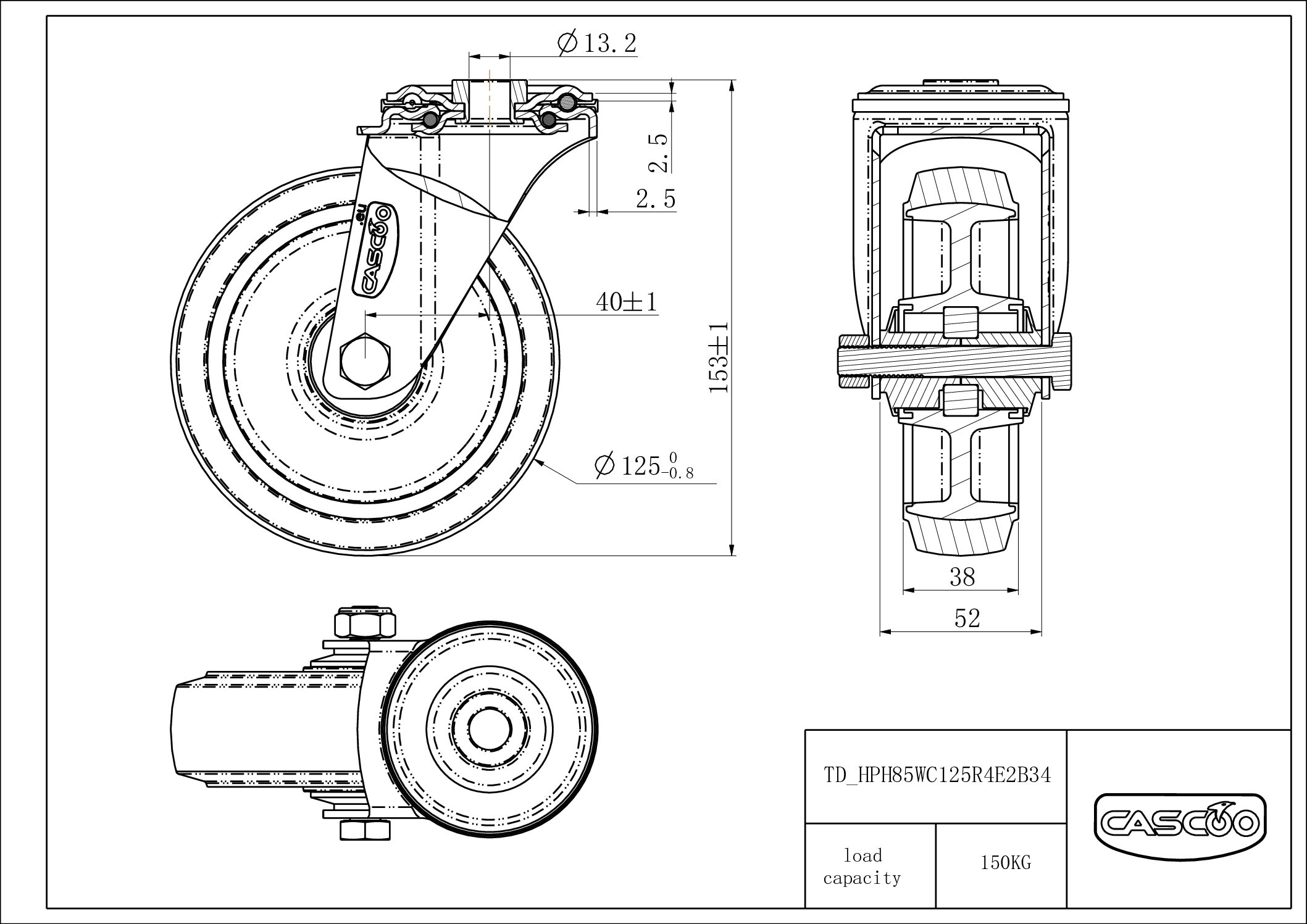 Castor HPH85WC125R4E2B34
