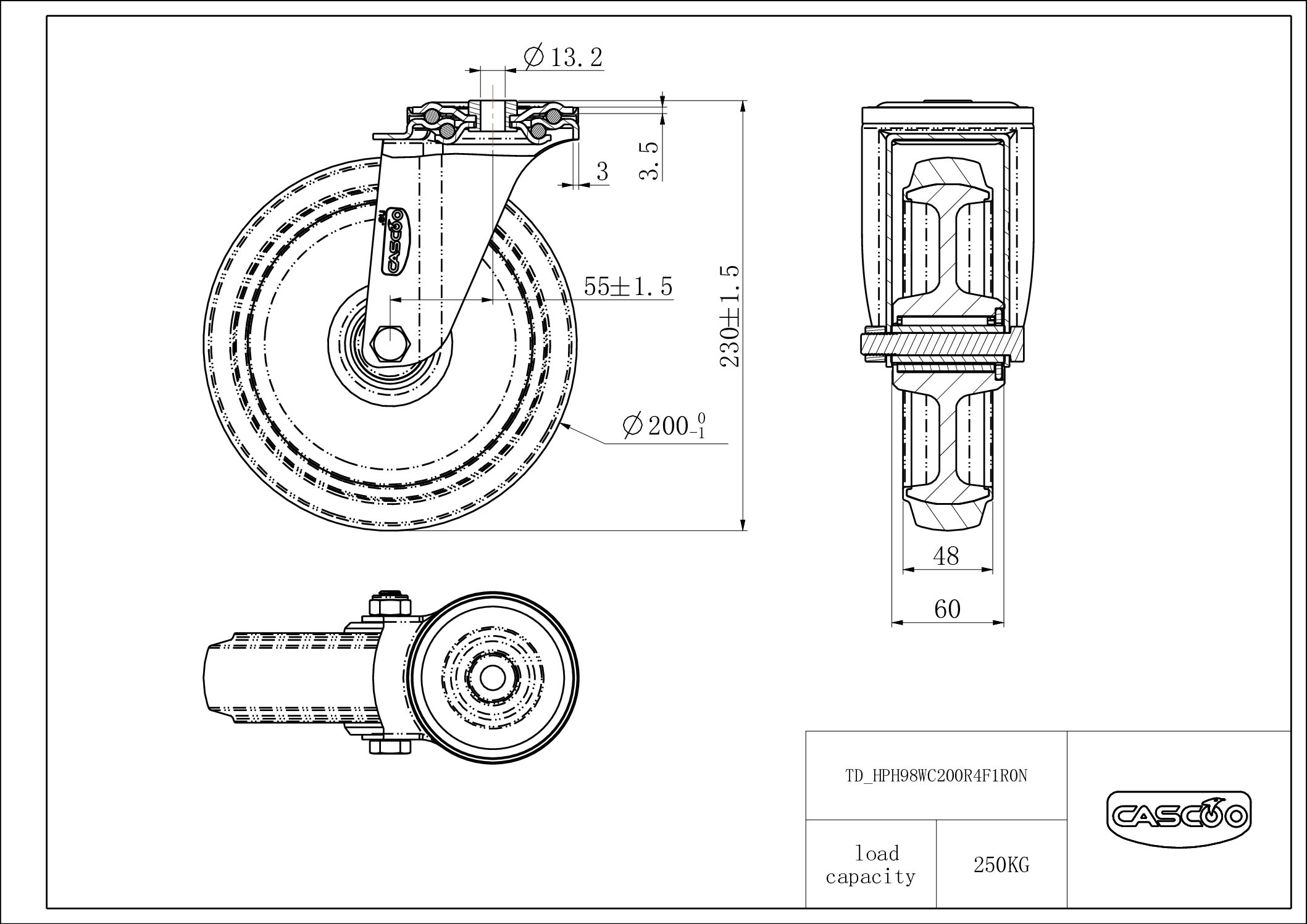 Castor HPH98WC200R4F1R0N