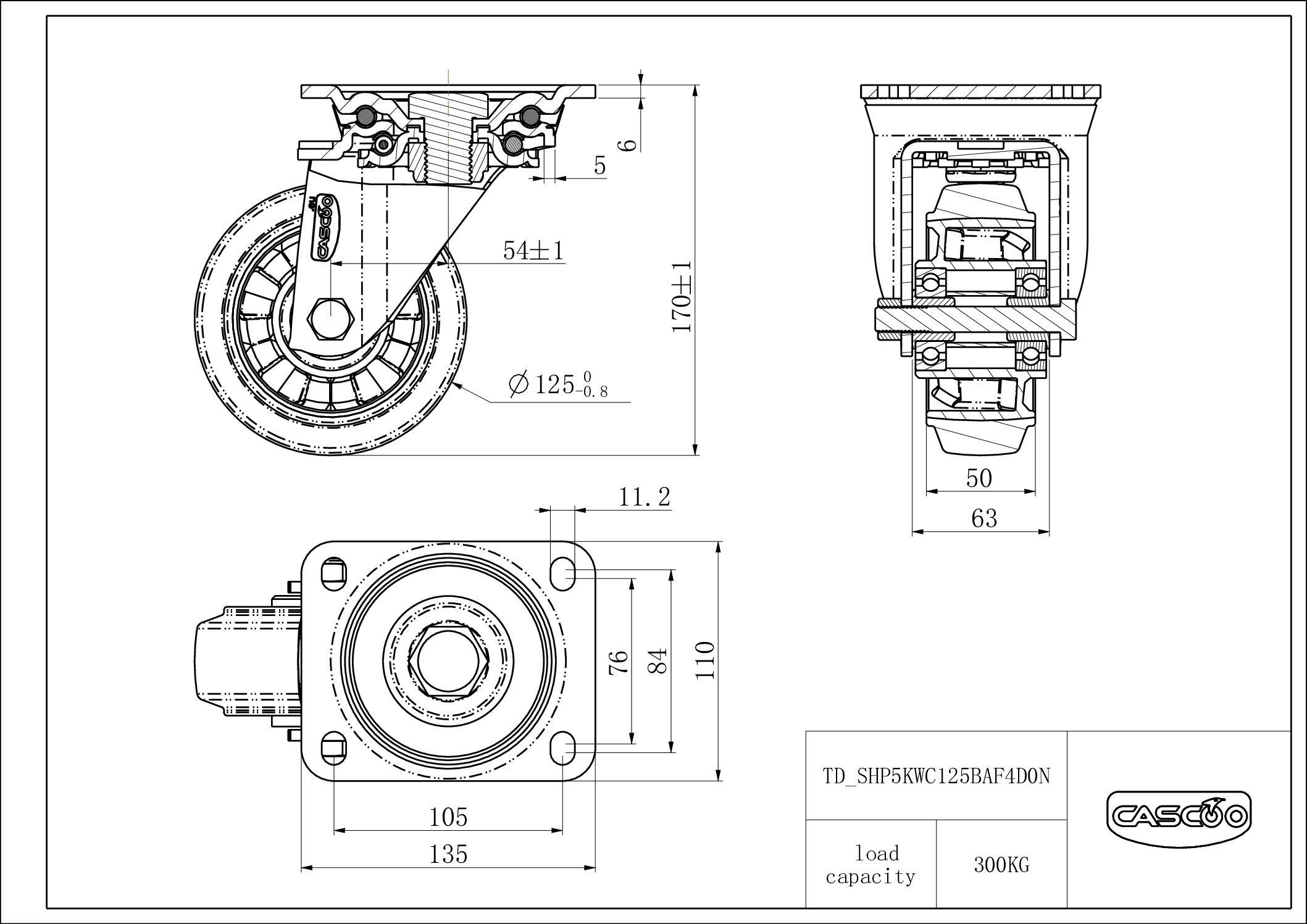 SHP5KWC125BAF4D0N_drawing Castor SHP5KWC125BAF4D0N