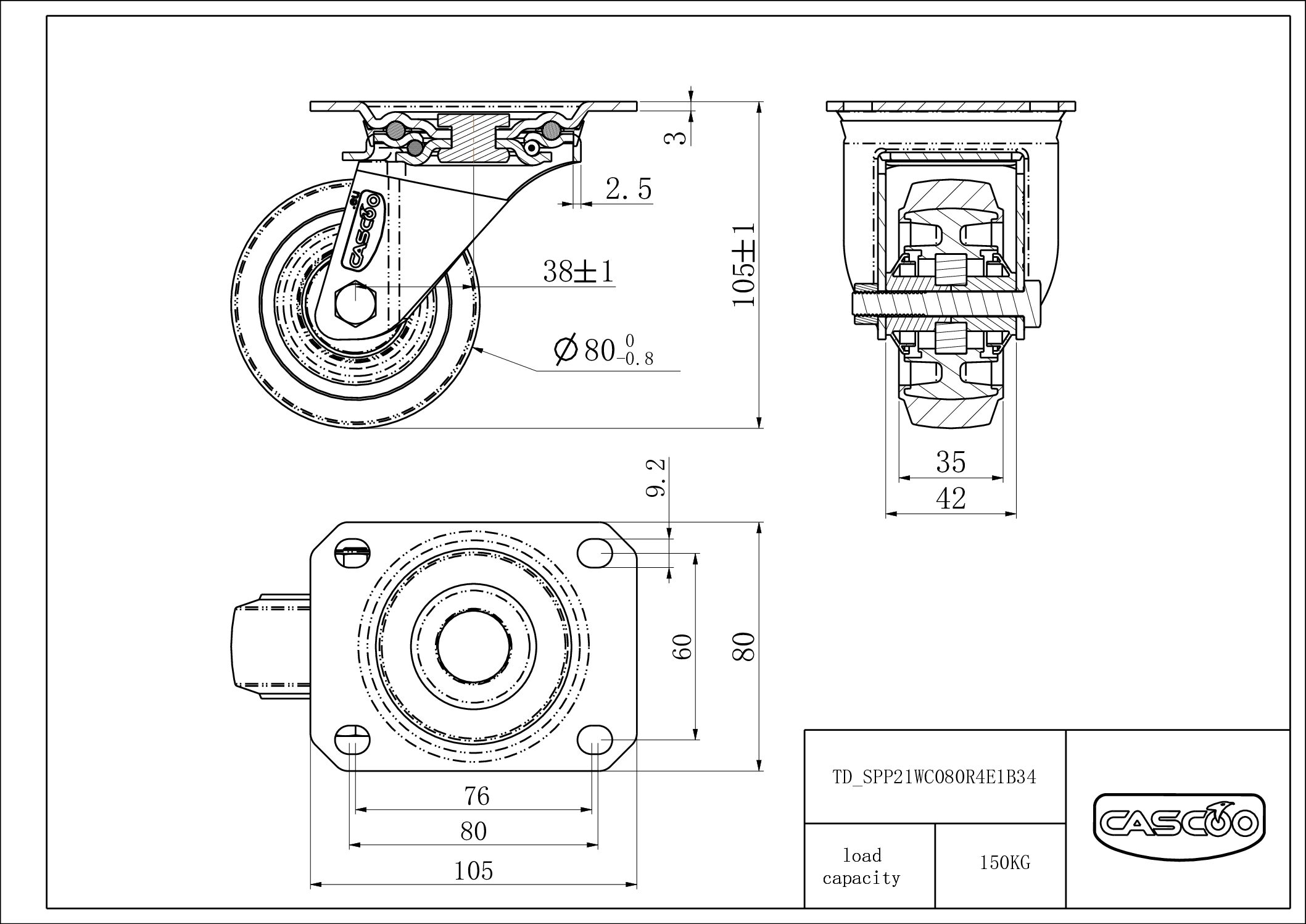 Rattakomplekt SPP21WC080R4E1B34