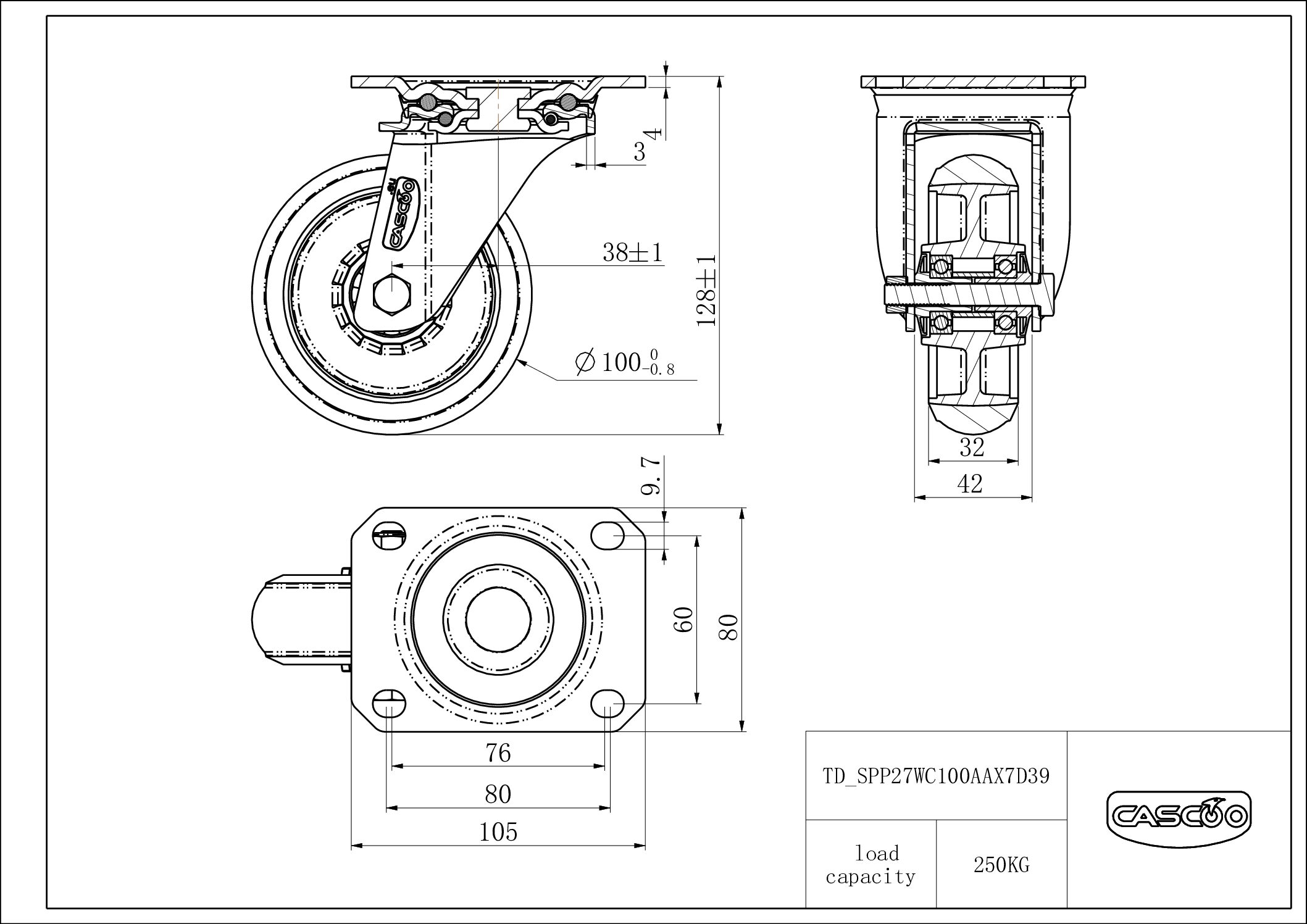 SPP27WC100AAX7D39_drawing Pyörä SPP27WC100AAX7D39