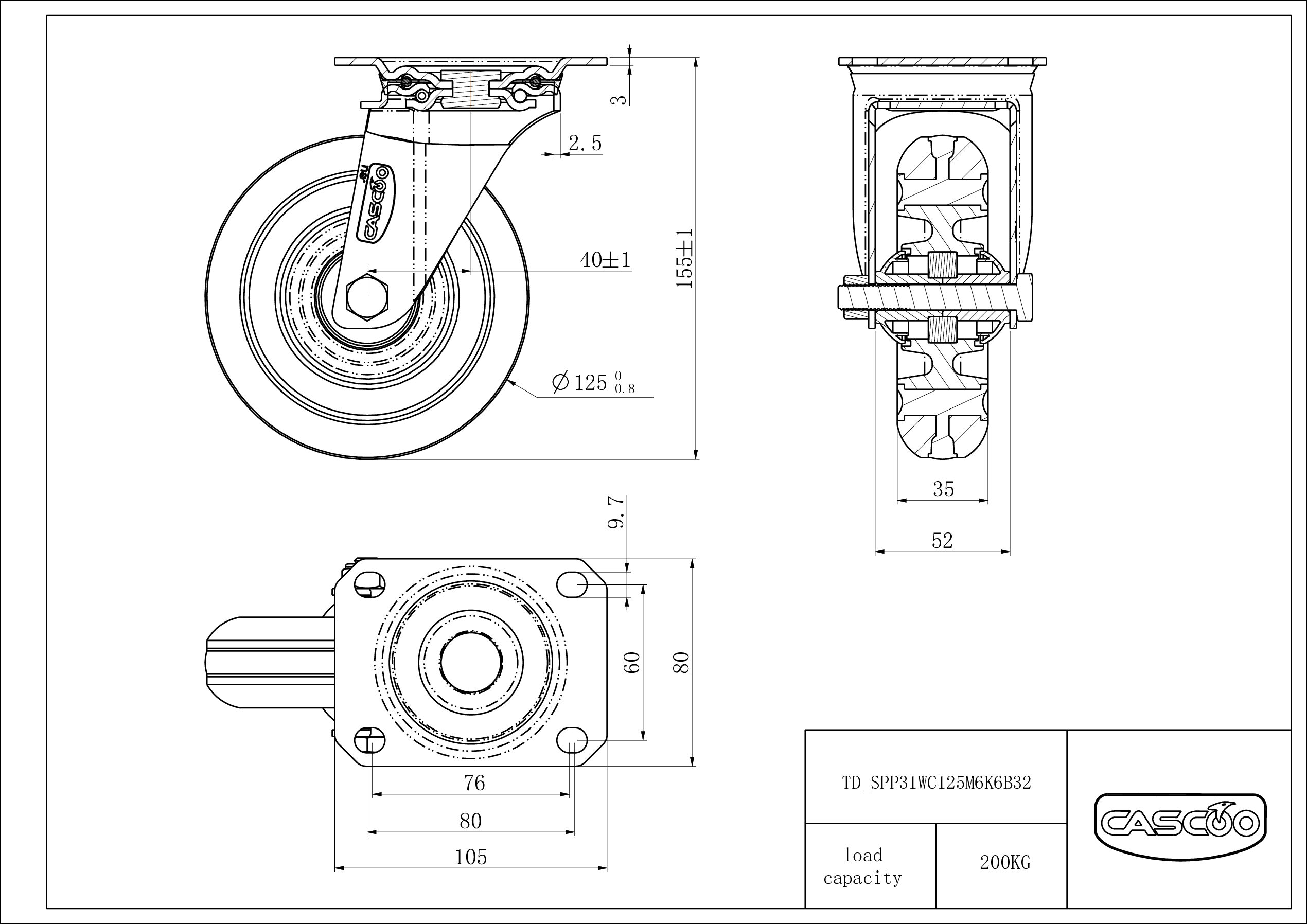Rattakomplekt SPP31WC125M6K6B32