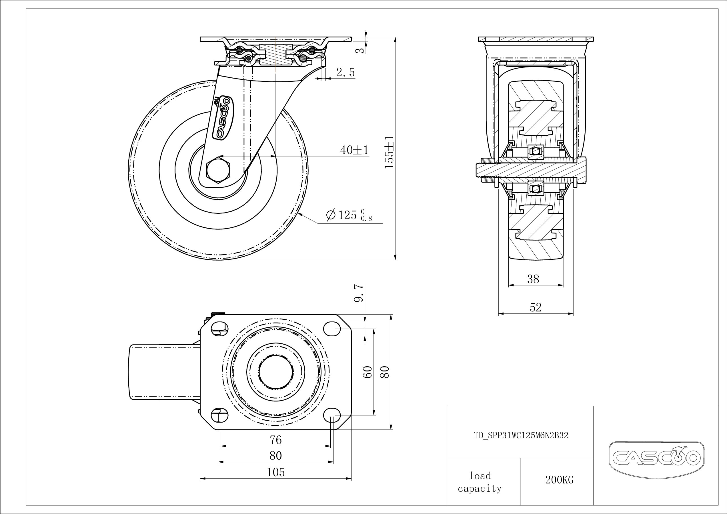 Rattakomplekt SPP31WC125M6N2B32