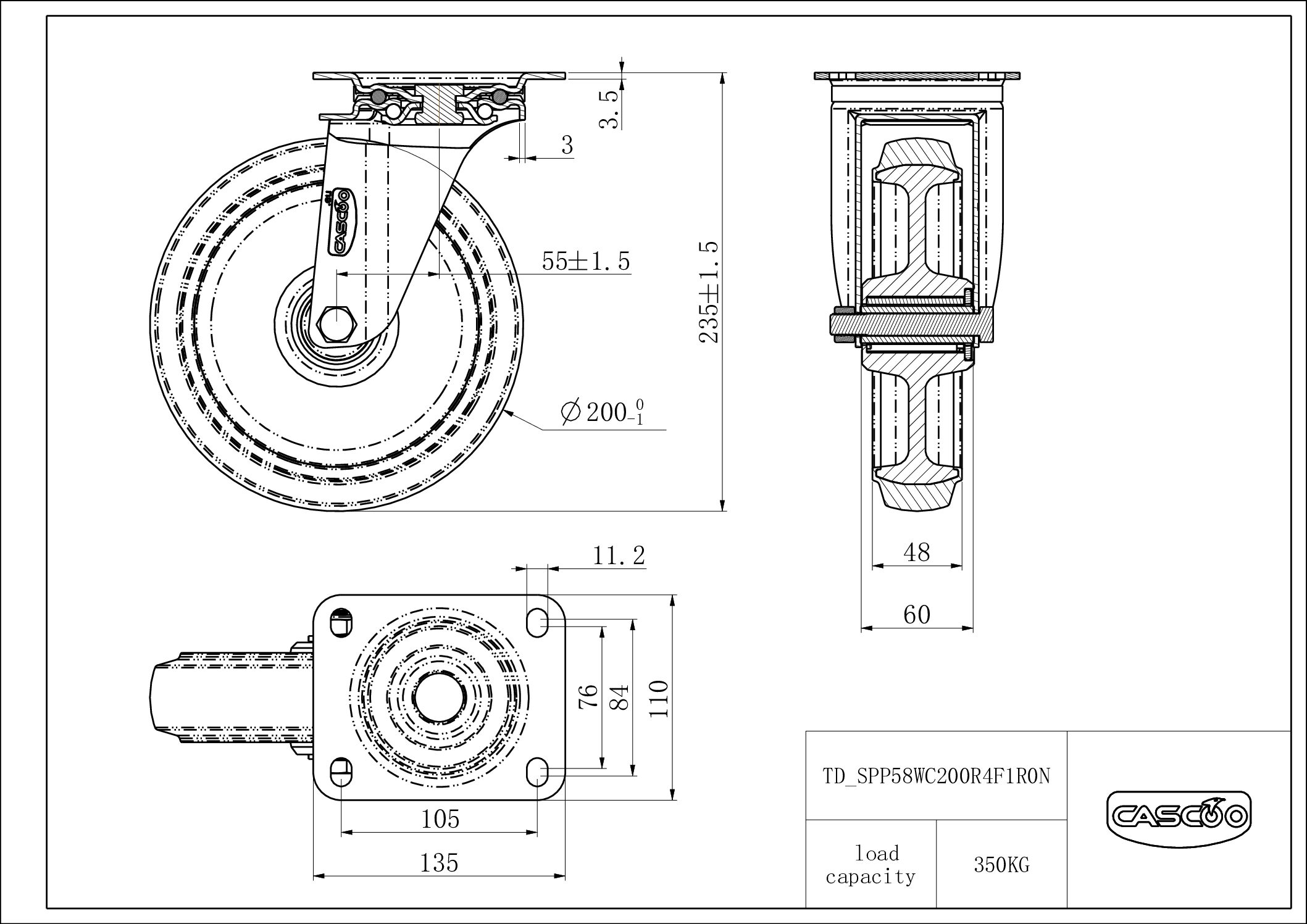 Rattakomplekt SPP58WC200R4F1R0N