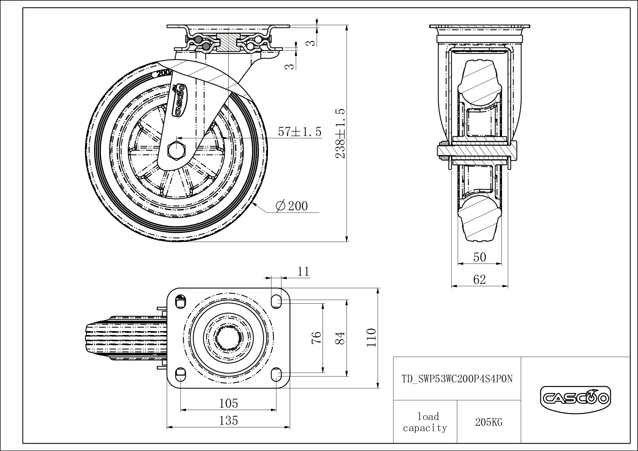 Castor SWP53WC200P4S4P0N
