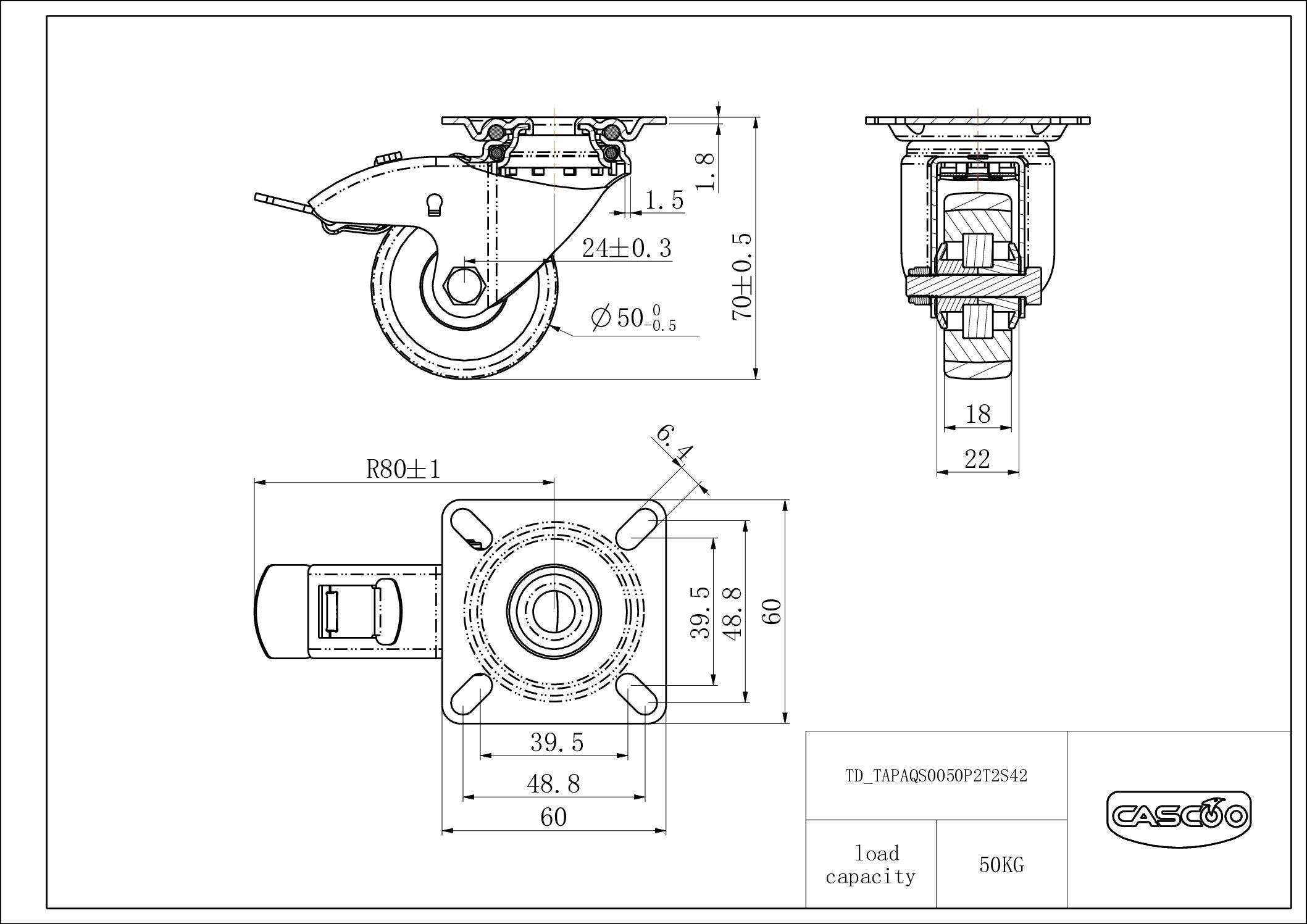 Castor TAPAQS0050P2T2S42