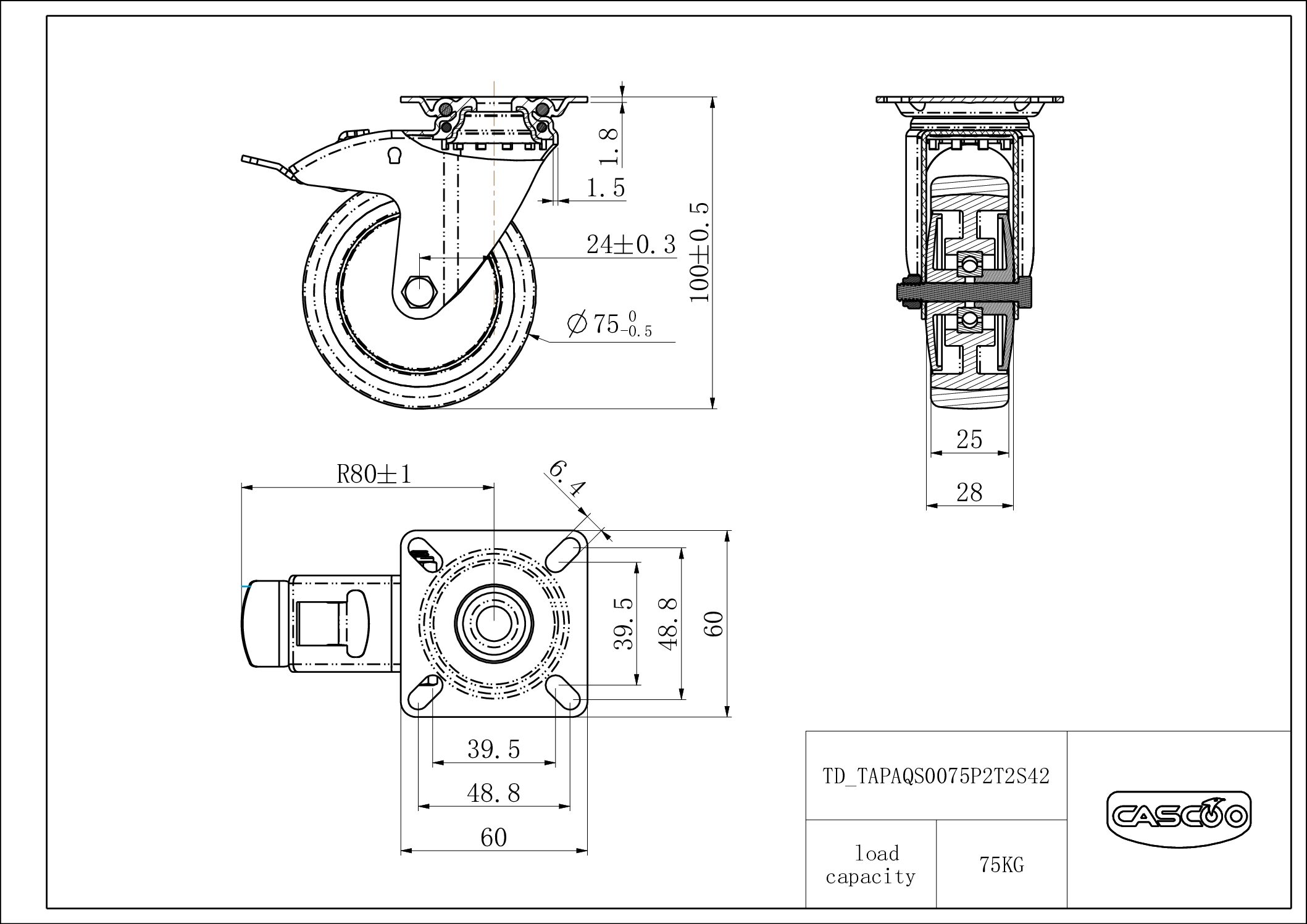 Castor TAPAQS0075P2T2S42