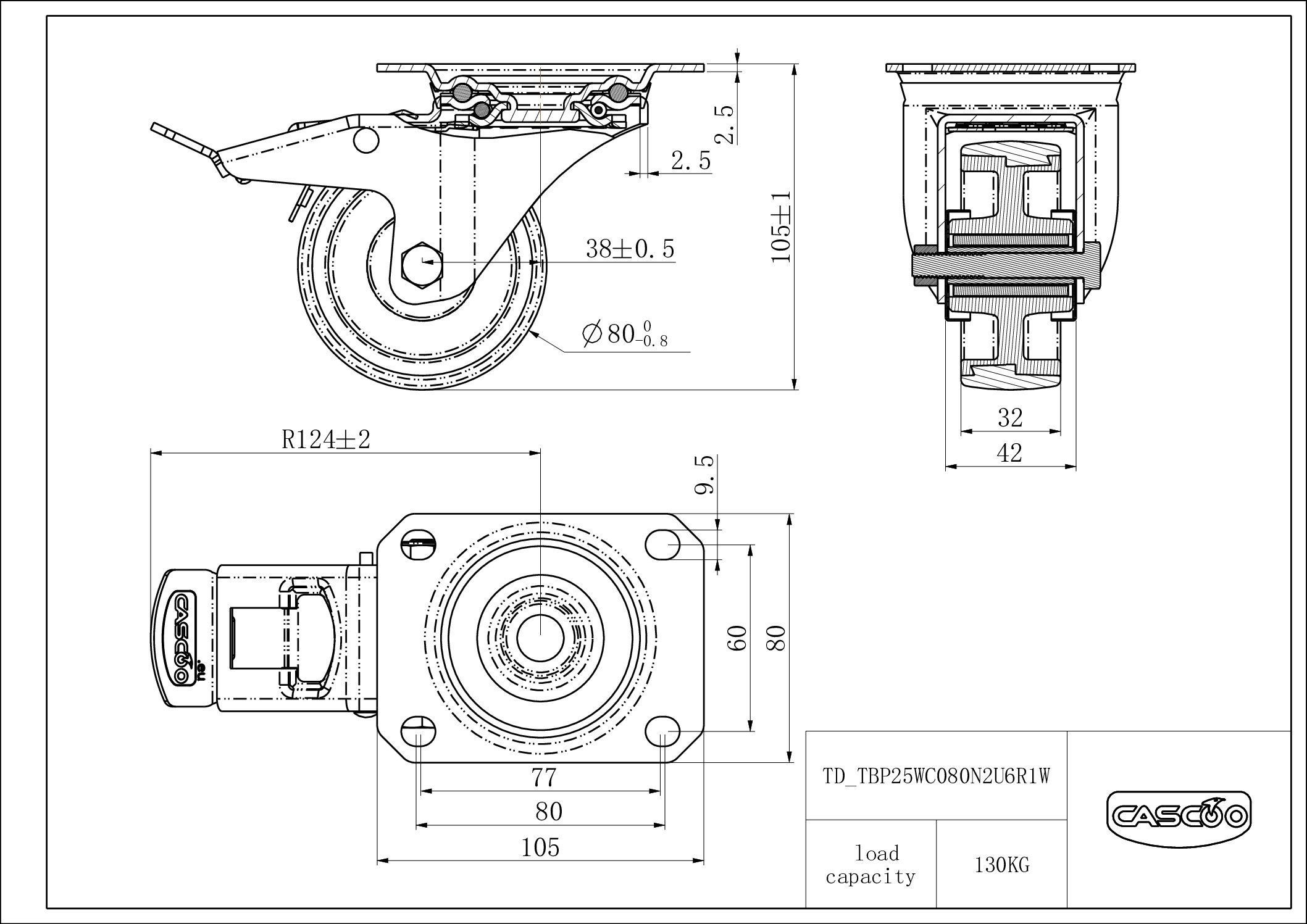 Rattakomplekt TBP25WC080N2U6R1W