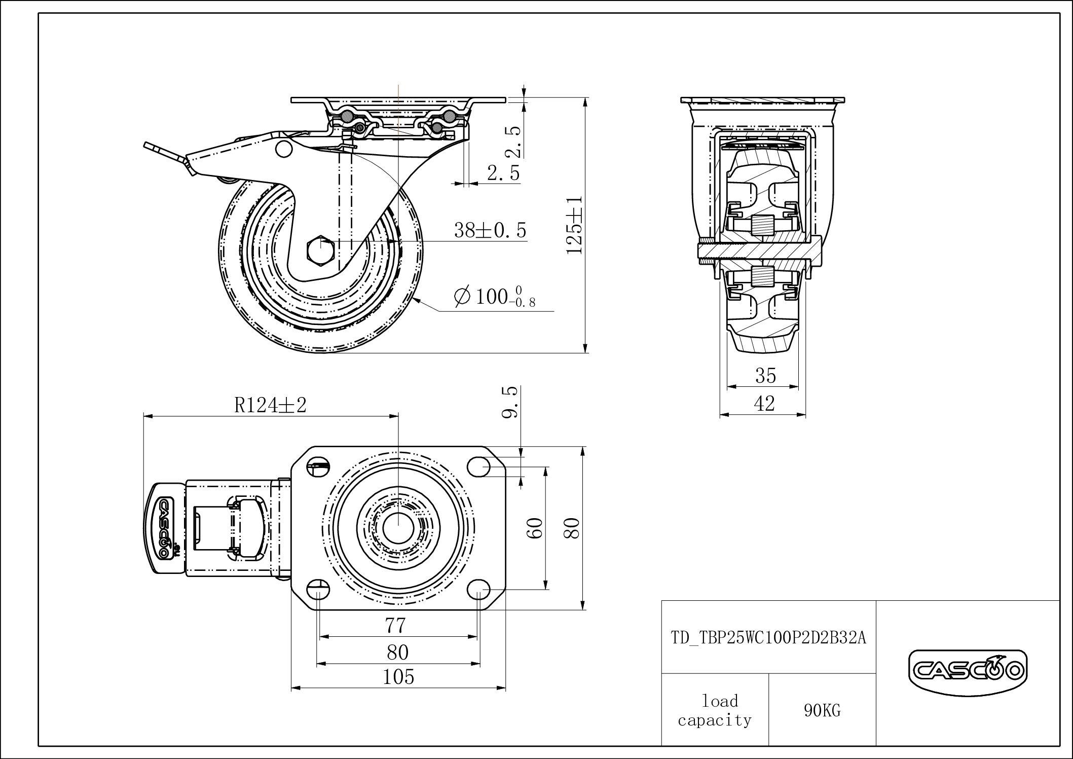 Castor TBP25WC100P2D2B32A