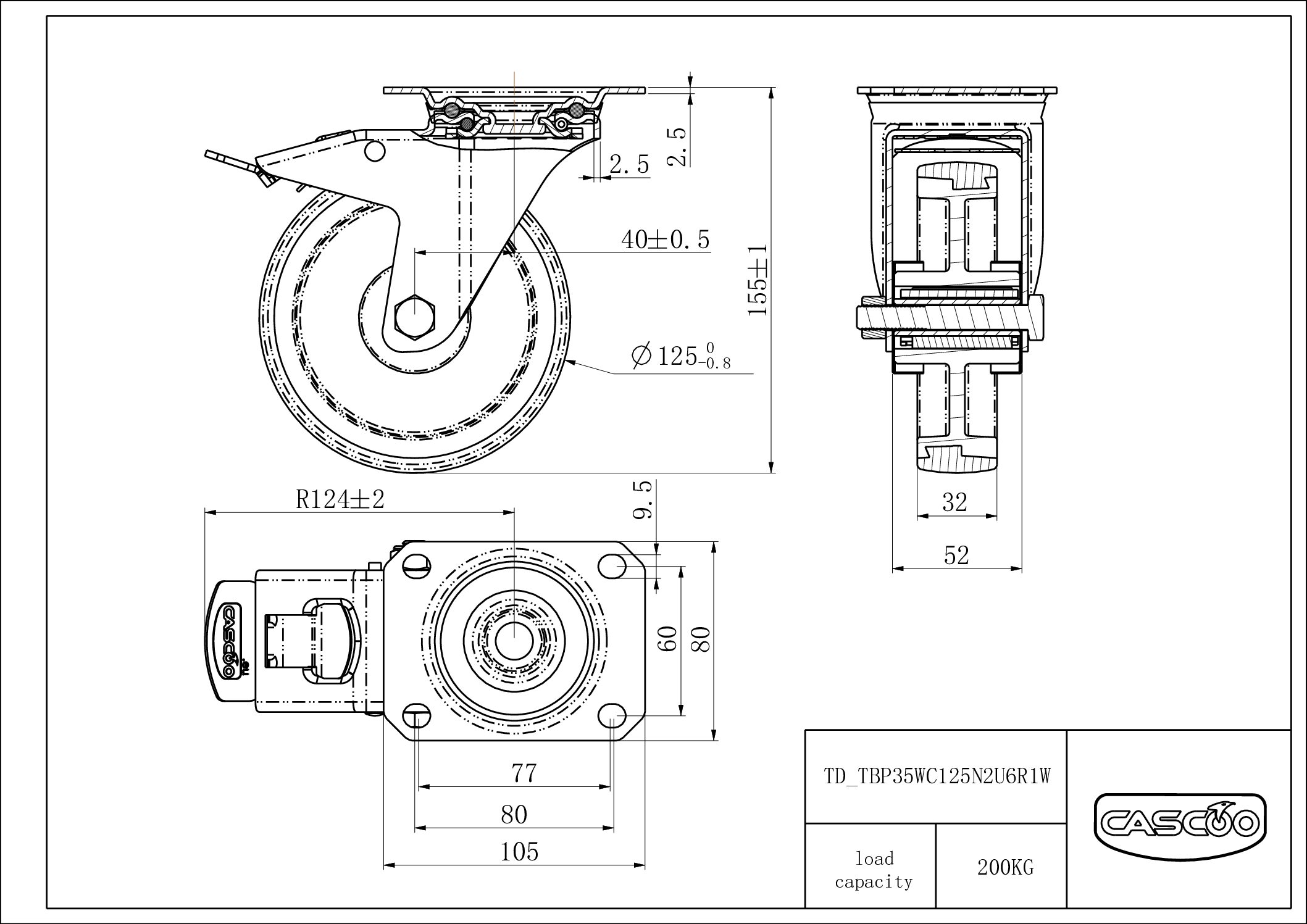 Castor TBP35WC125N2U6R1W