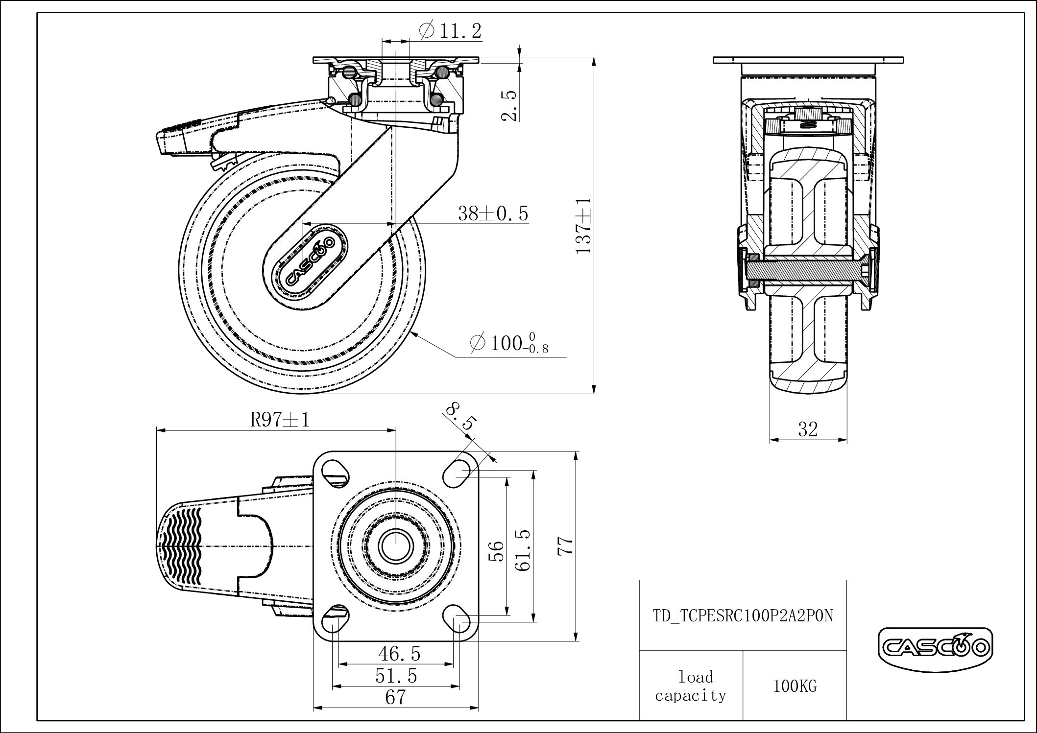 Castor TCPESRC100P2A2P0N