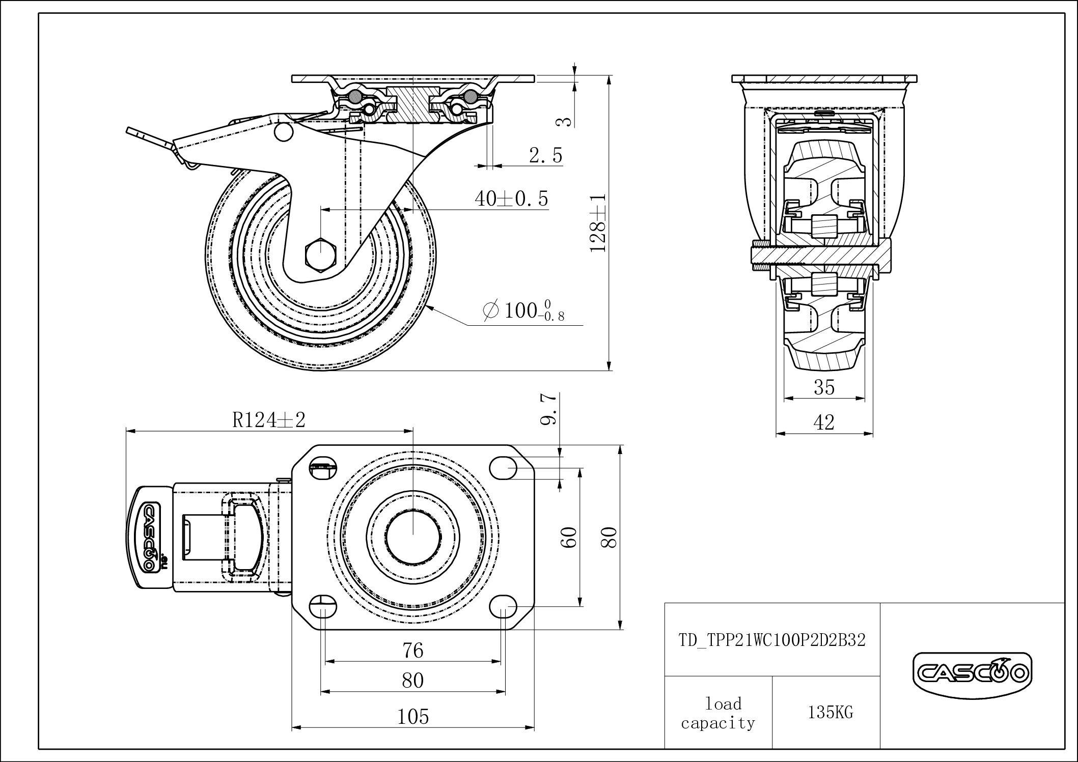 TPP21WC100P2D2B32_drawing Castor TPP21WC100P2D2B32