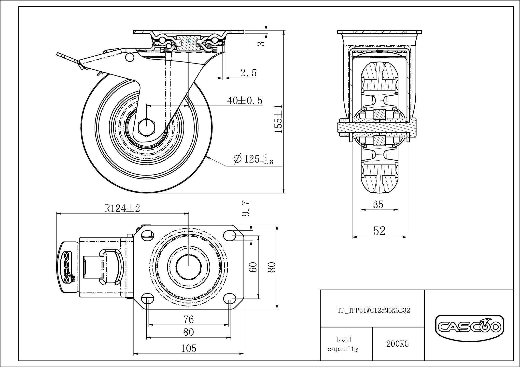 Rattakomplekt TPP31WC125M6K6B32