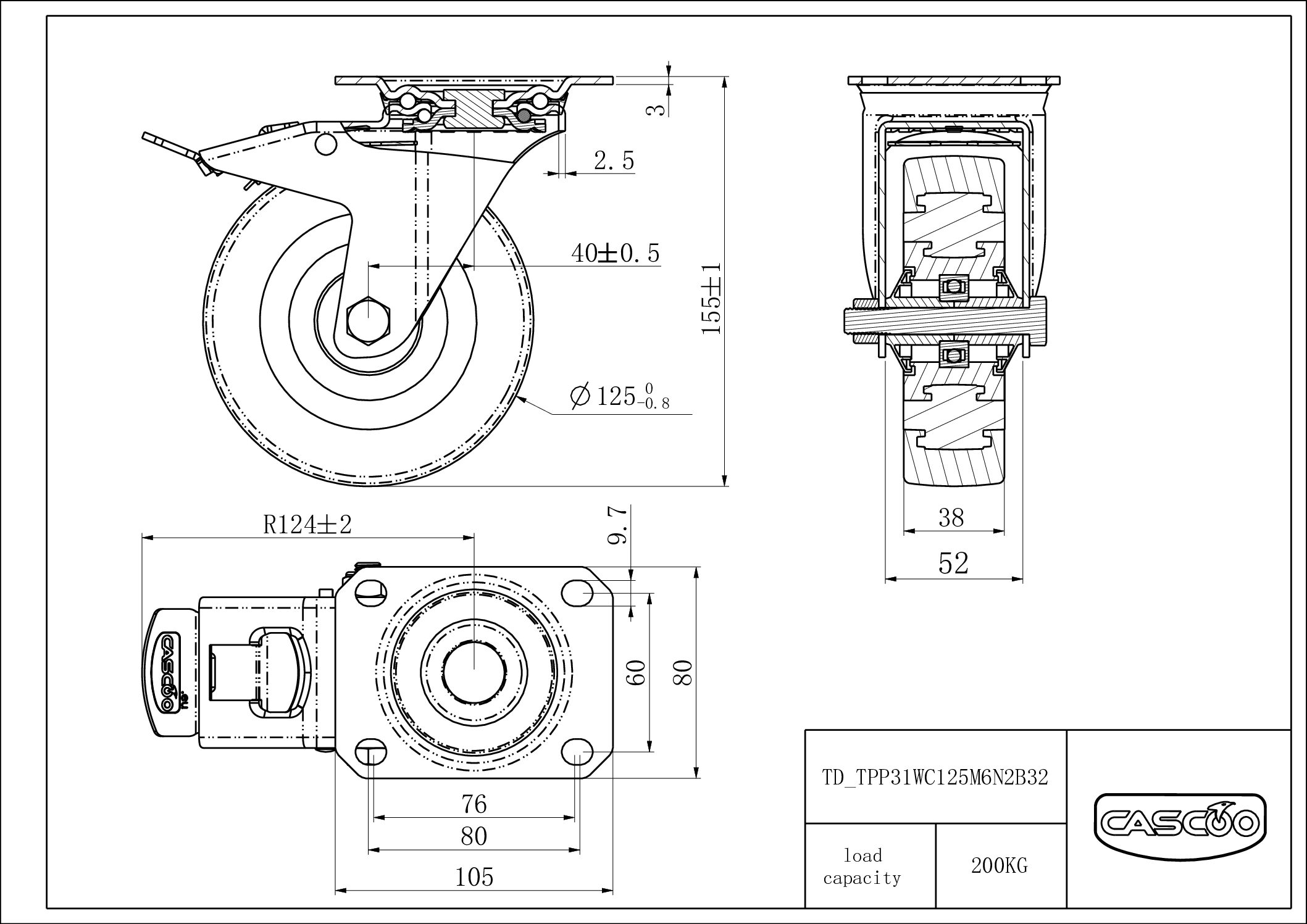 Rattakomplekt TPP31WC125M6N2B32