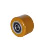 brown hand pallet truck wheel, 85 x 60 mm, steel rim with CPU tread